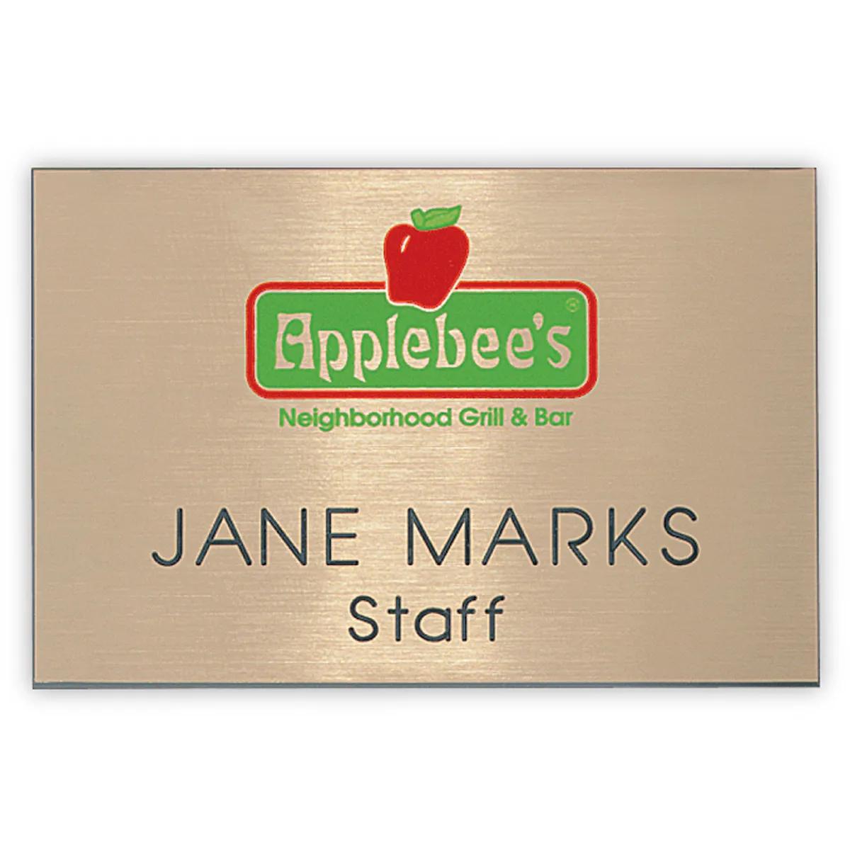 Name Badge Metallic Plastic Express Service - 2 x 3 in