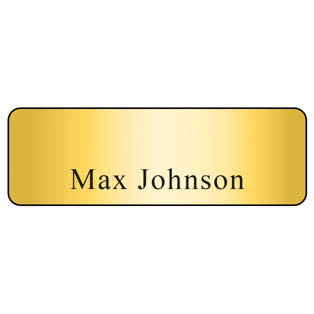 Name Badge Metallic Plastic Standard Service - 1 x 3 in - blank view 5