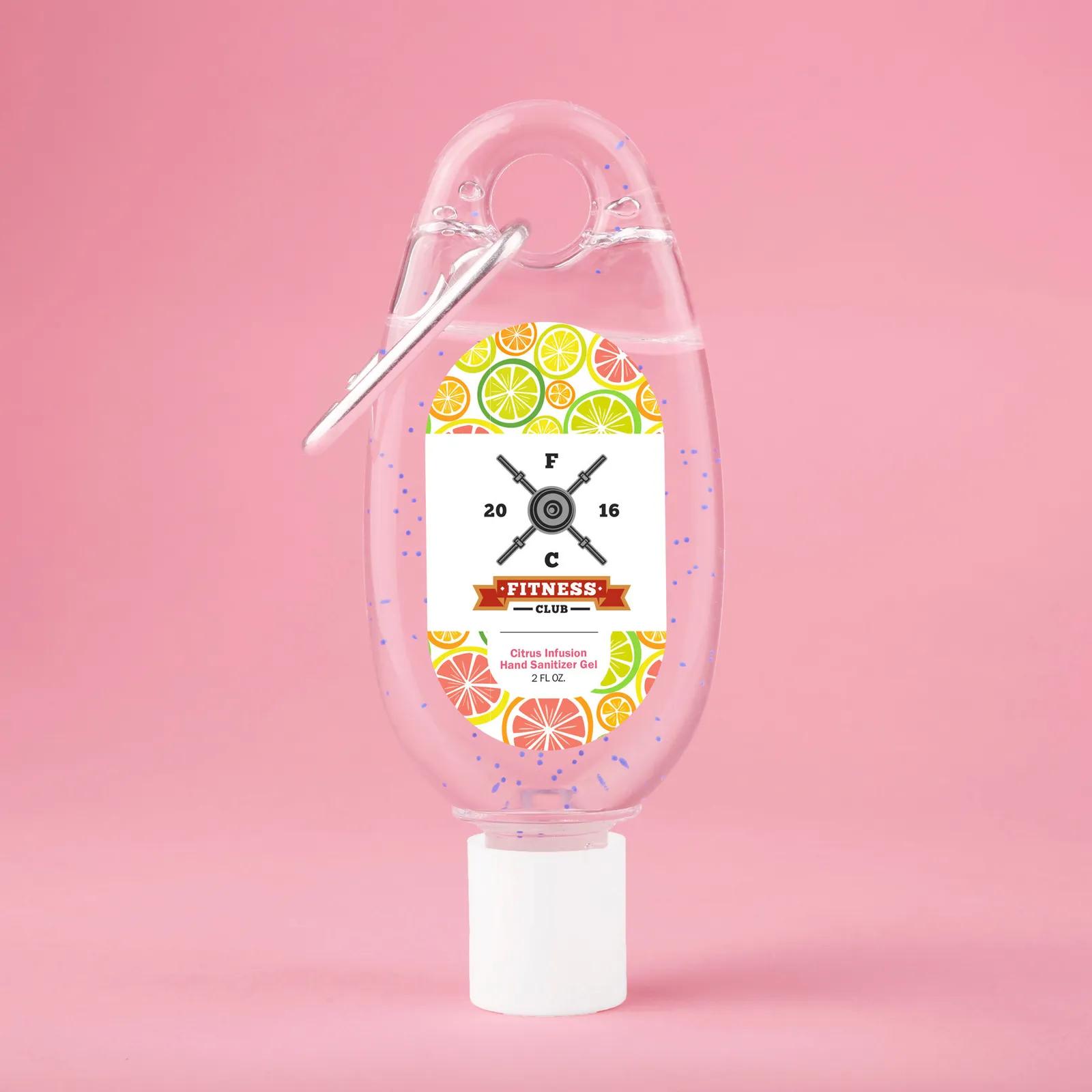 Hand Sanitizer Gel with Carabiner Clip - 2 oz