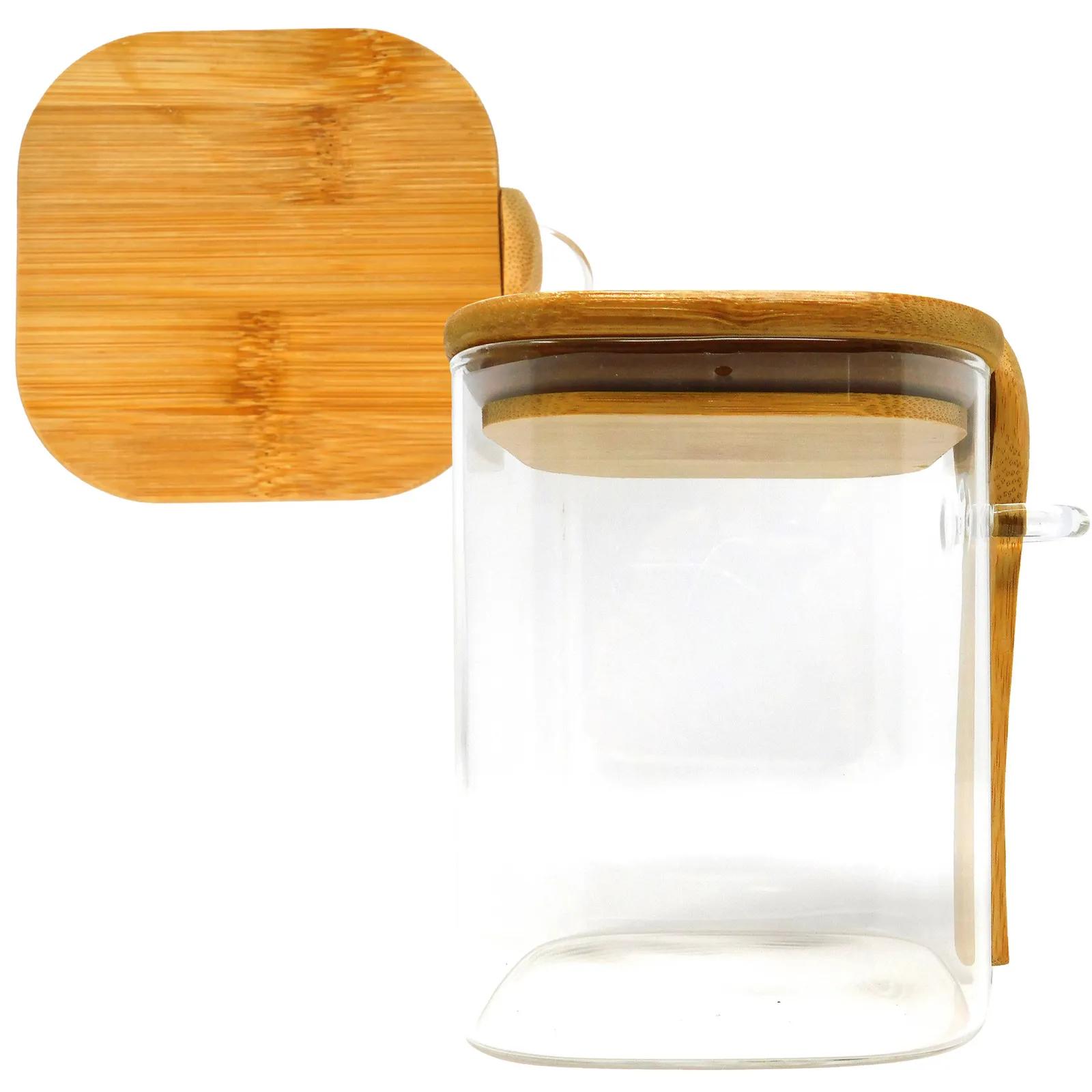 Glass Storage Container with Bamboo Lid - 15 oz - product view 4