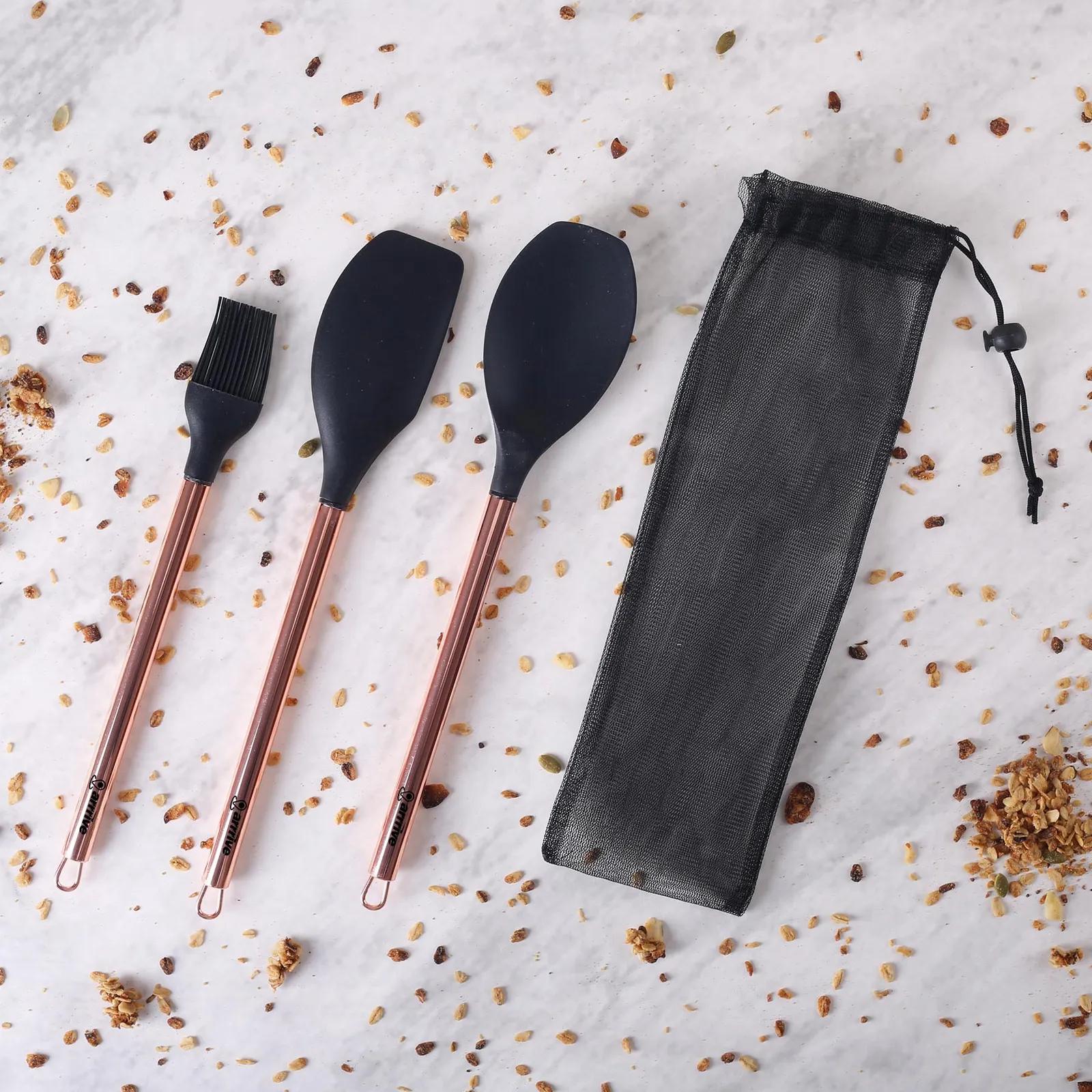 Silicone Utensil Set Copper Finish (3 Piece) - product view 2
