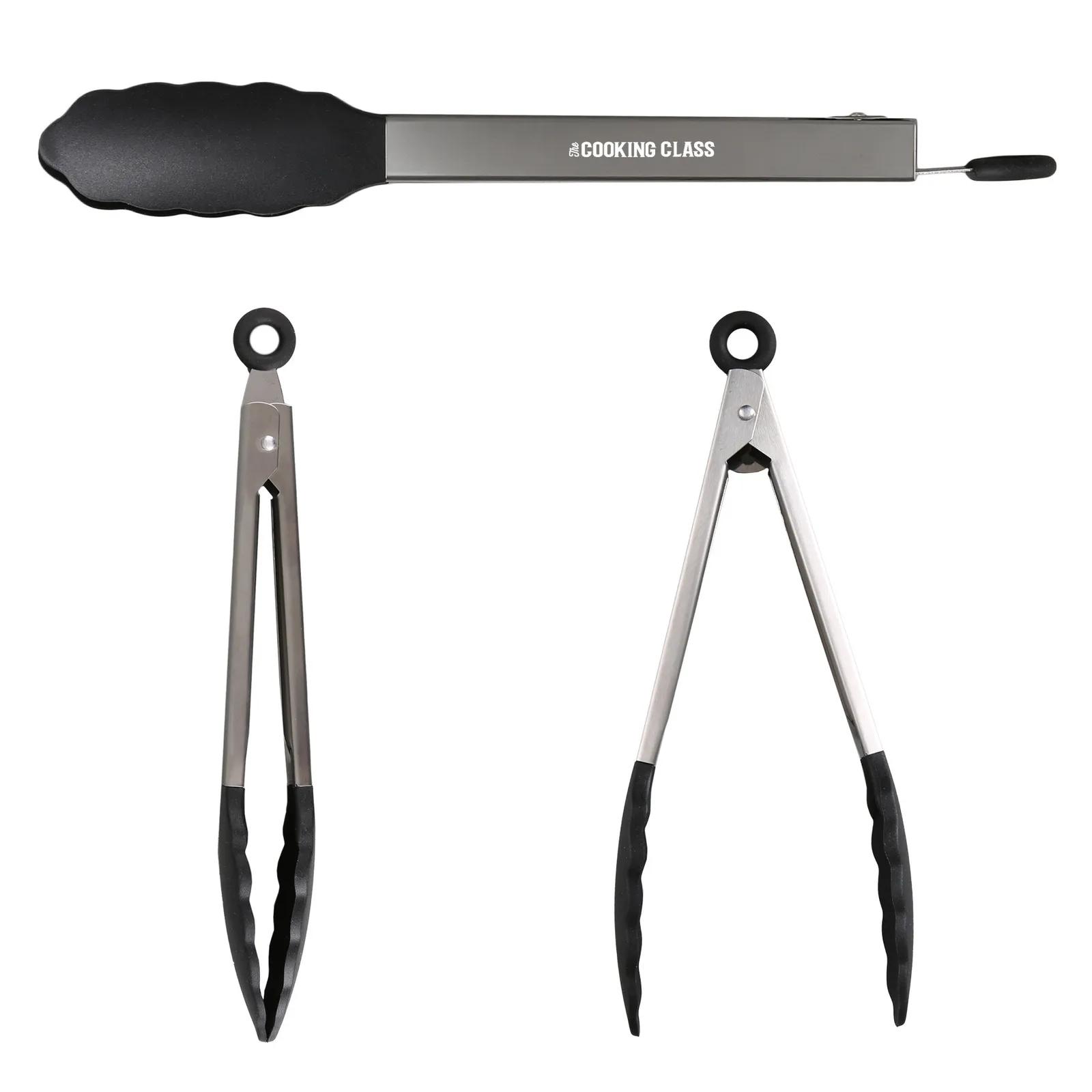 Stainless Steel Tongs with Silicone Tips - 9 in - product view 2