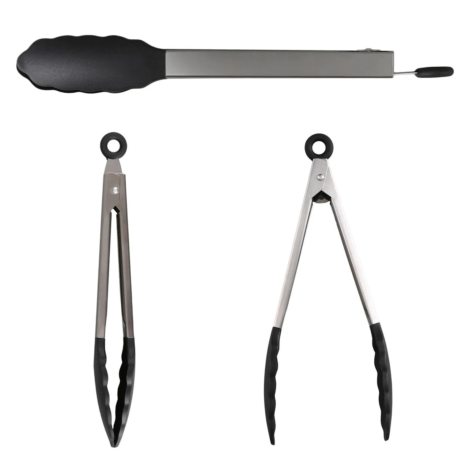Stainless Steel Tongs with Silicone Tips - 9 in - blank view 3
