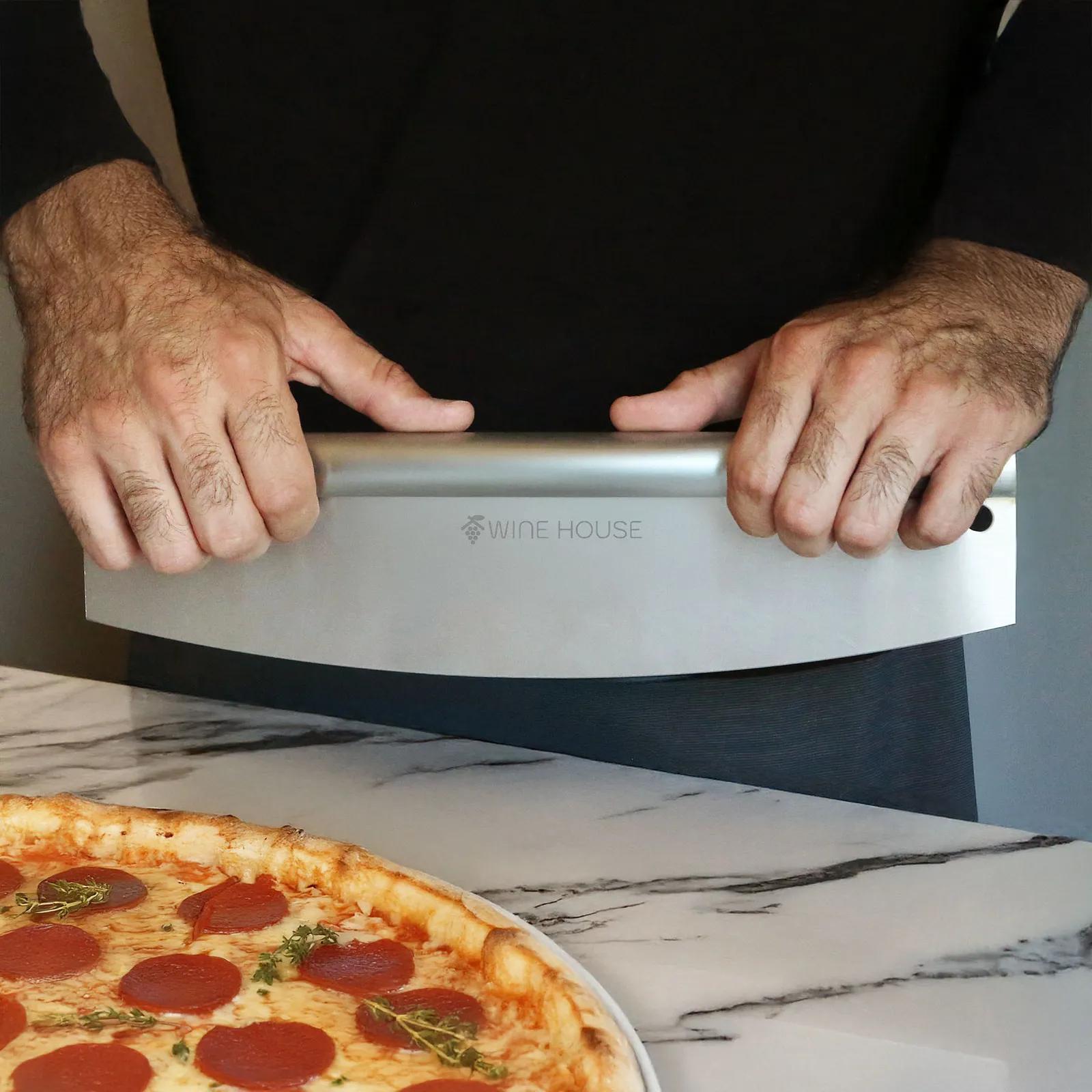 Stainless Steel Rocker Knife with Sheath - 14 in - product view 2