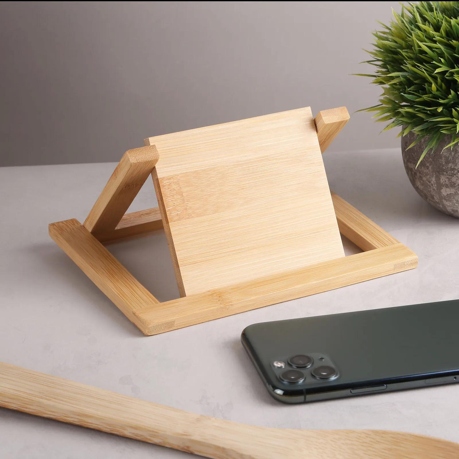 Bamboo Kitchen Trivet Phone Holder - 6.25 x 4.75 in - product view 3