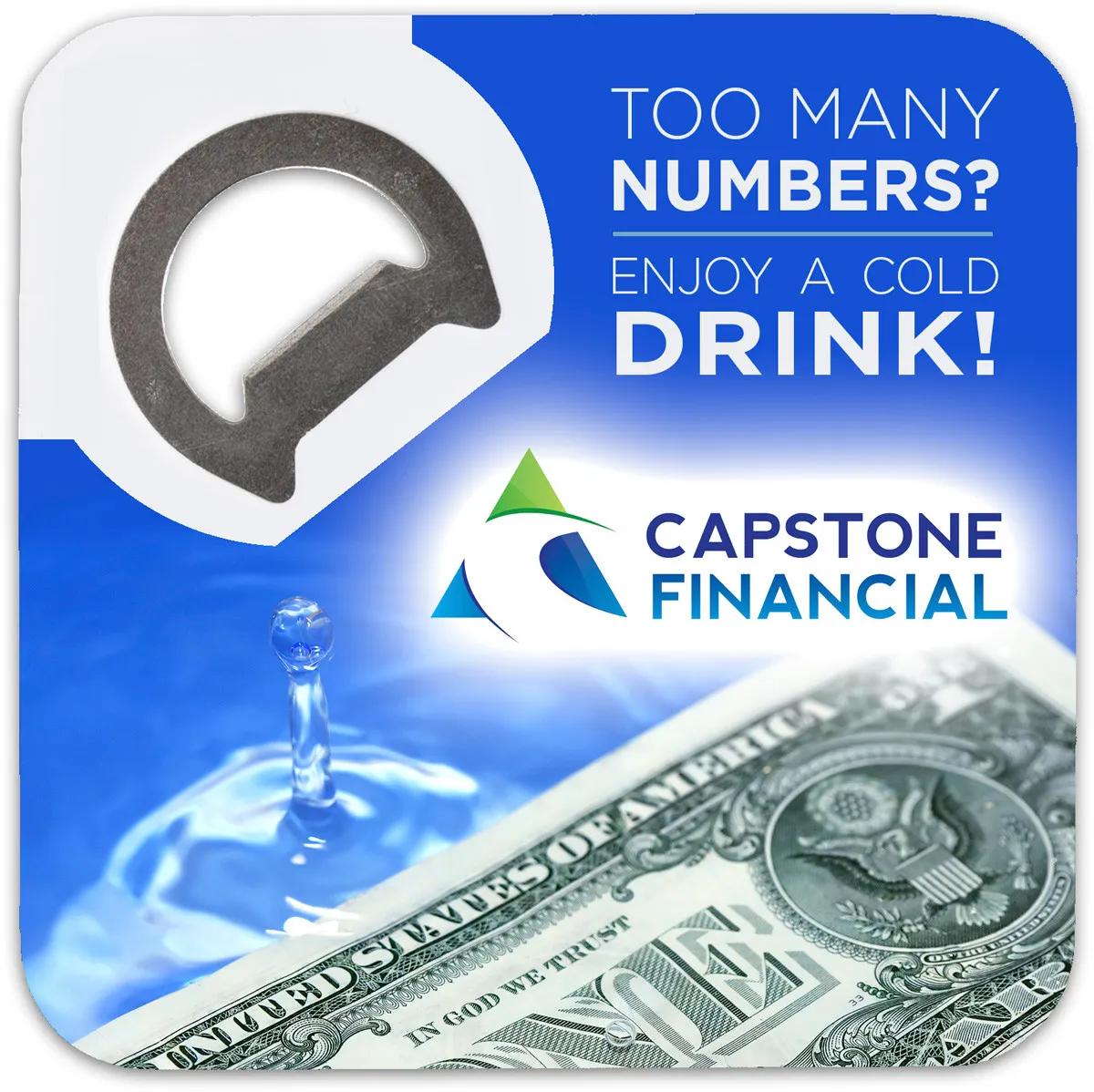 Magnetic Bottle Opener Coaster Three-in-One - 3.25 in - product view 2