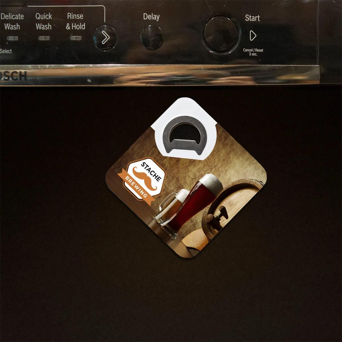 Magnetic Bottle Opener Coaster Three-in-One - 3.25 in - product view 5