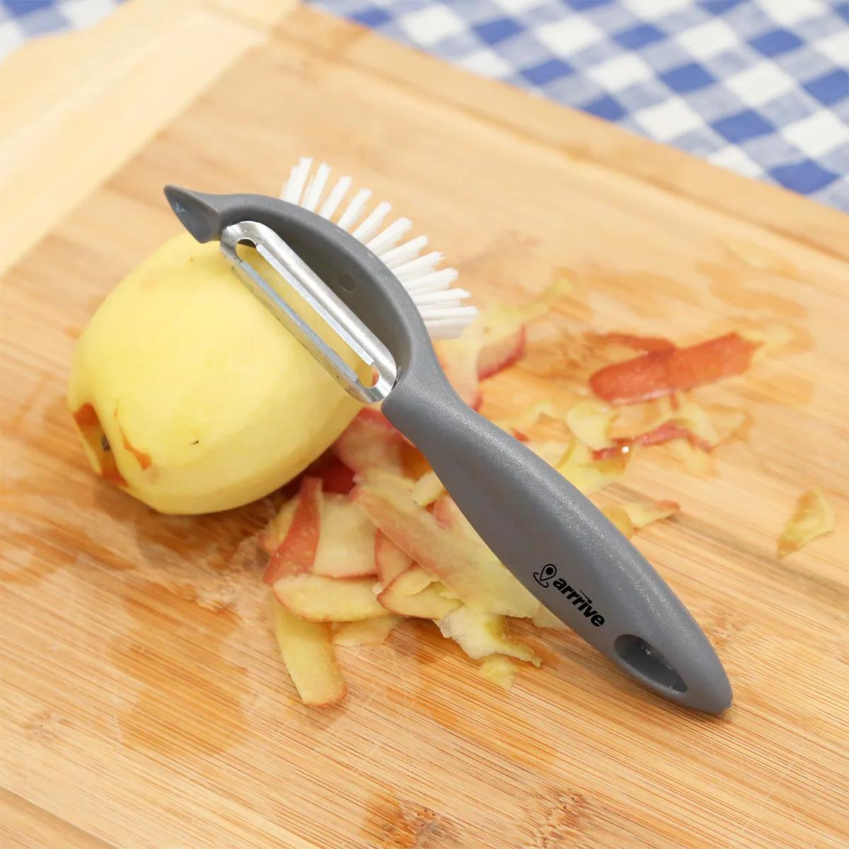 Vegetable Brush Peeler Three-Function - 7.25 in