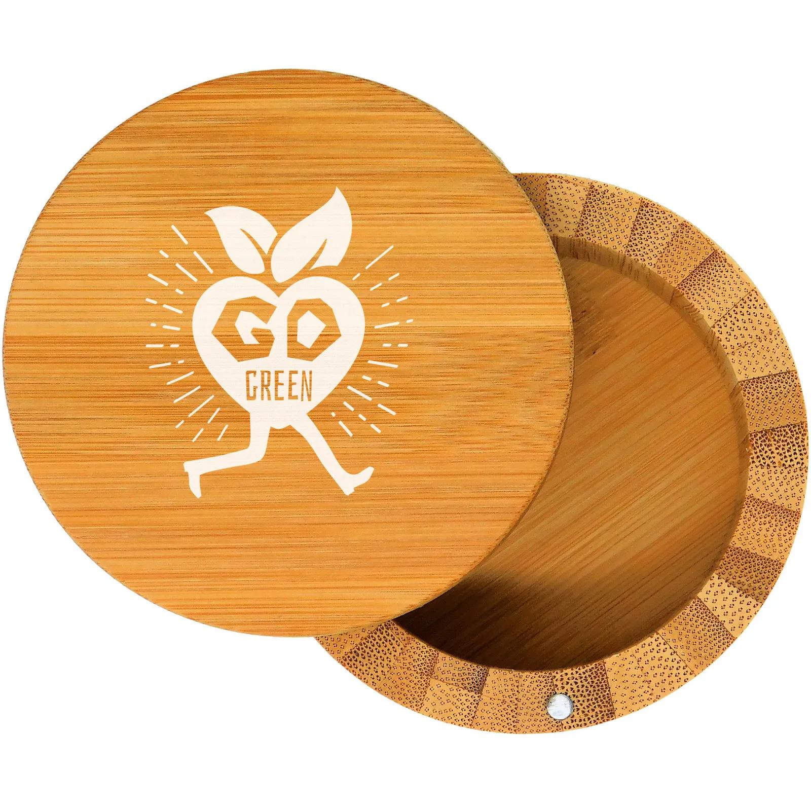 Bamboo Storage Box with Magnetic Lock - 3-7/16 in - product view 3