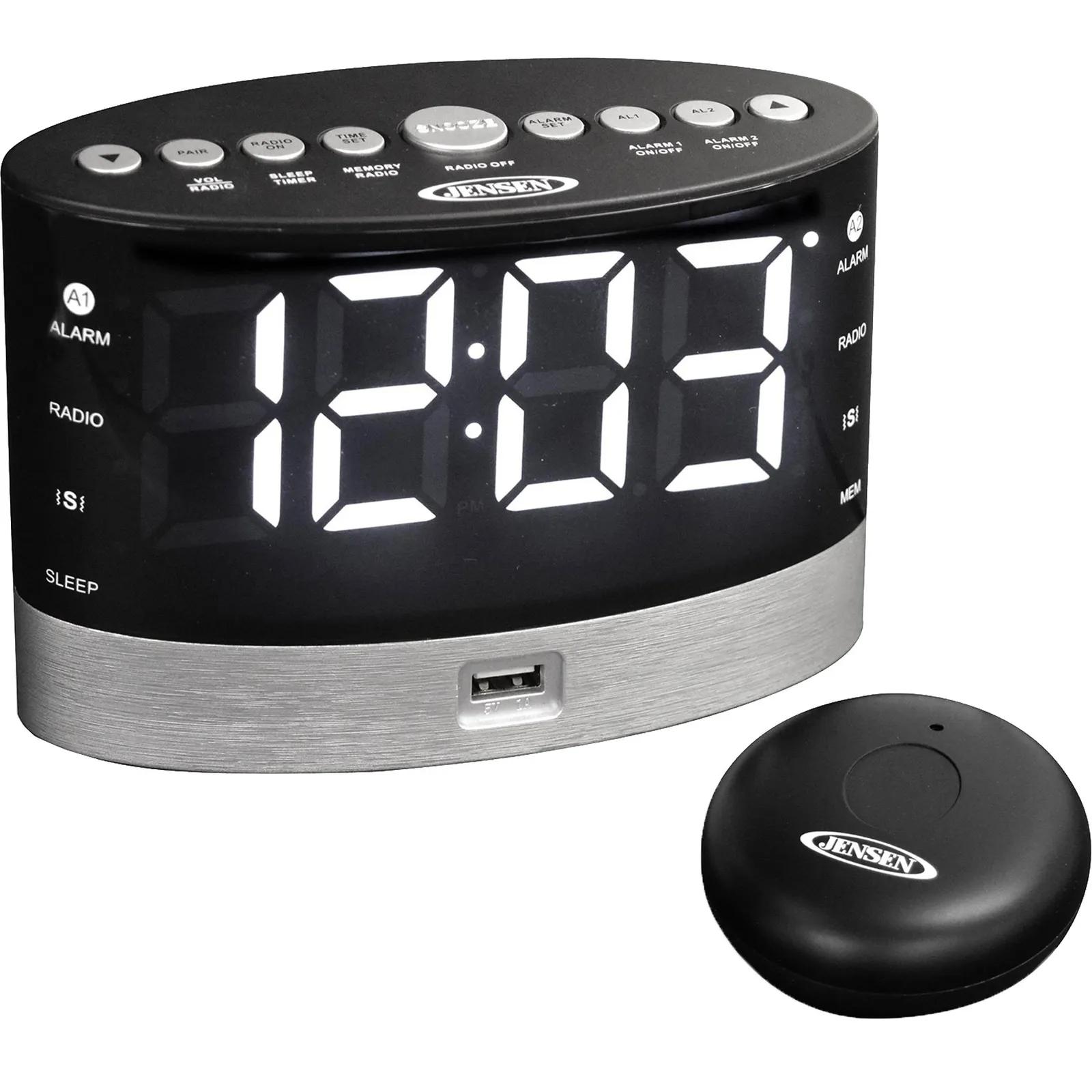 Alarm Clock Radio with Wireless Pillow Vibrator