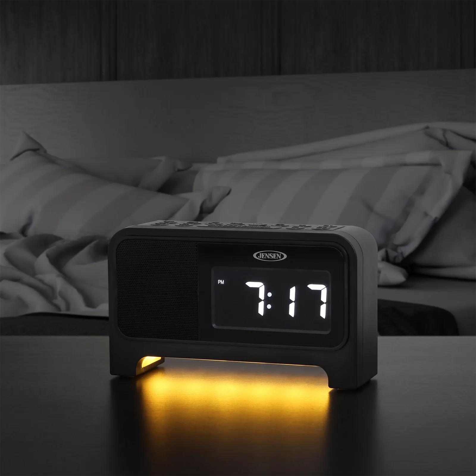 Alarm Clock Radio with Soothing Sounds and Night Light