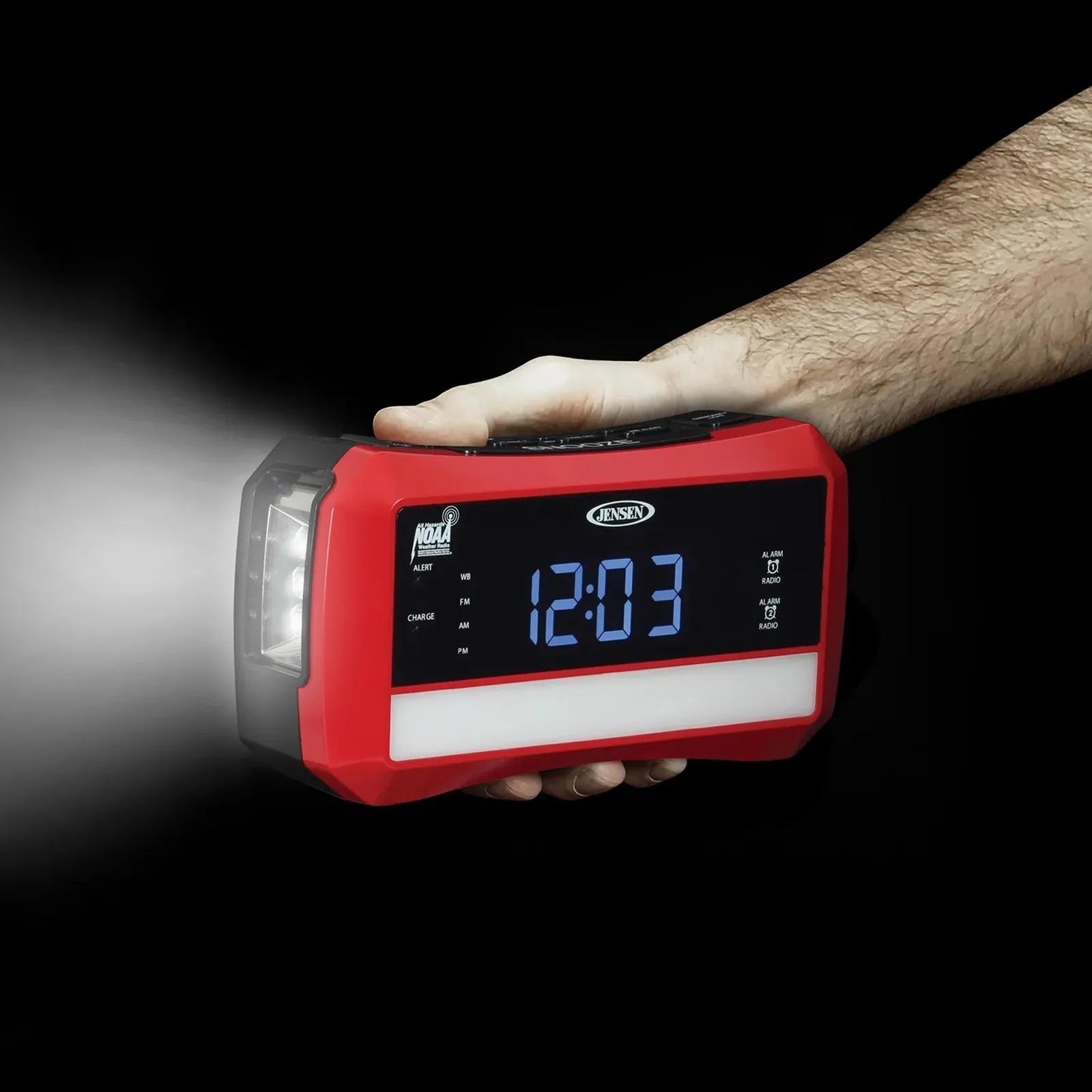 Weather Band Alarm Clock with Emergency Flashlight - product view 3