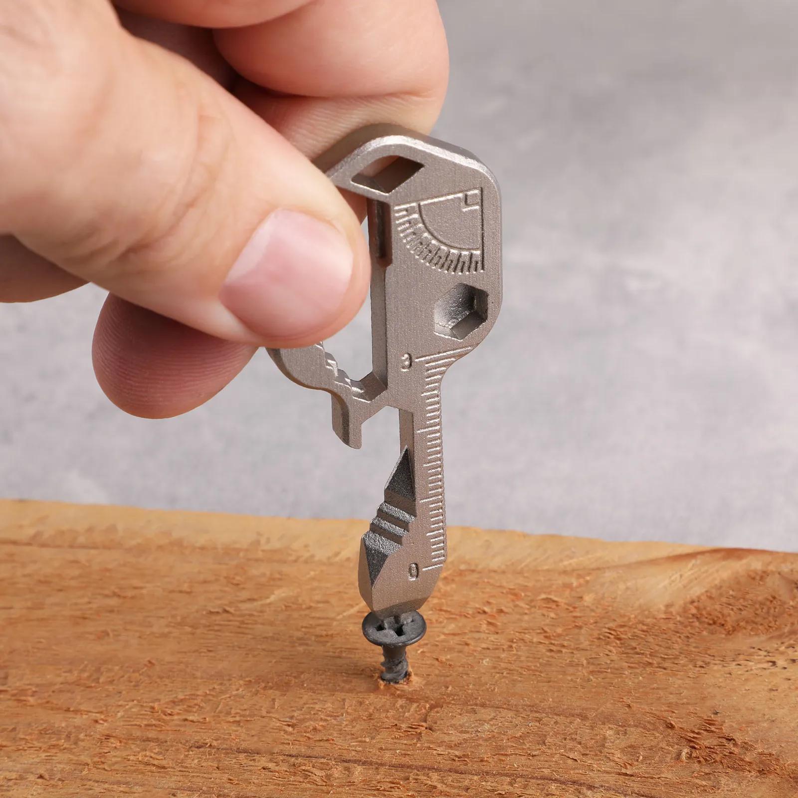 Multi-Tool Keychain 15-in-1 Zinc Key Shaped Design - product view 3