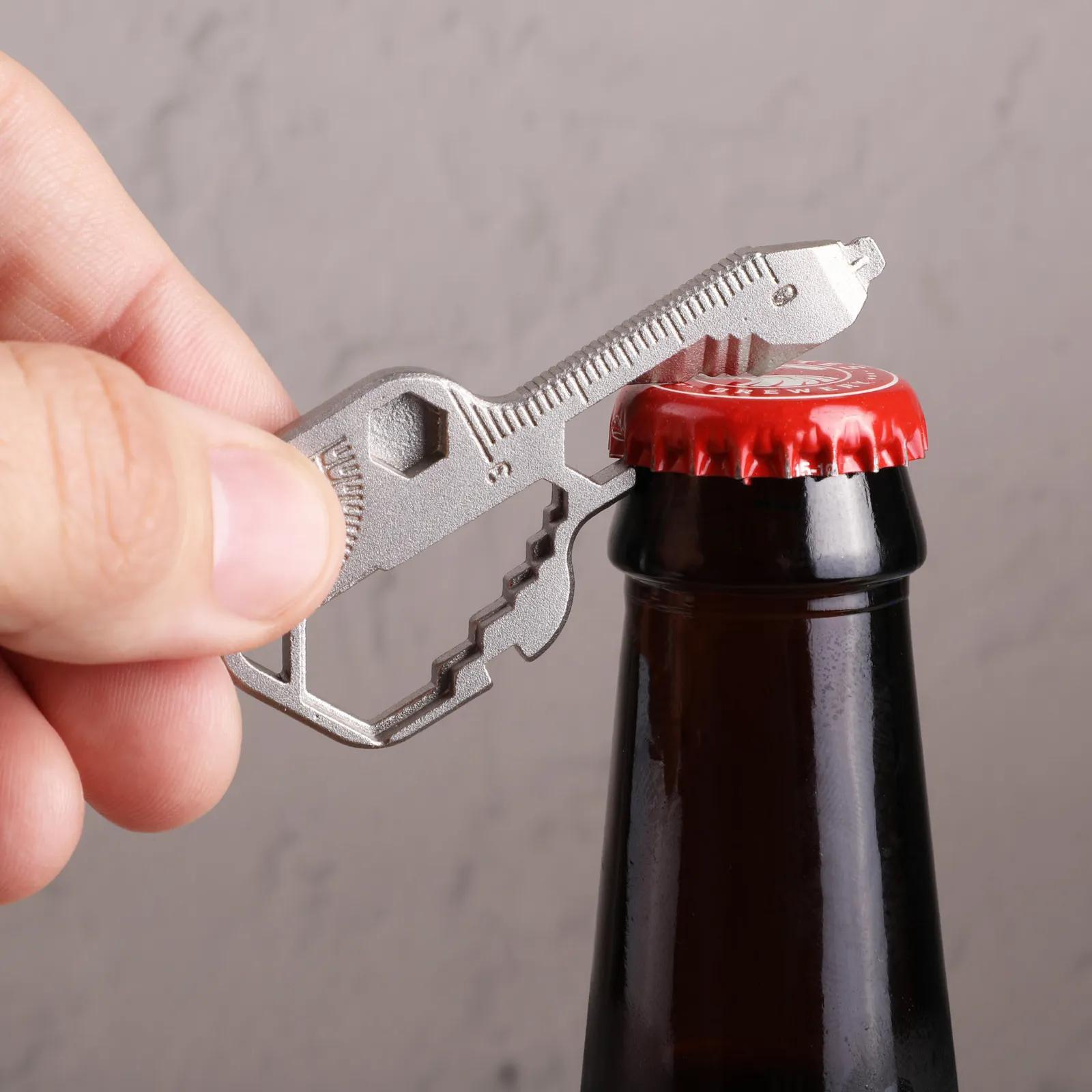 Multi-Tool Keychain 15-in-1 Zinc Key Shaped Design - product view 4