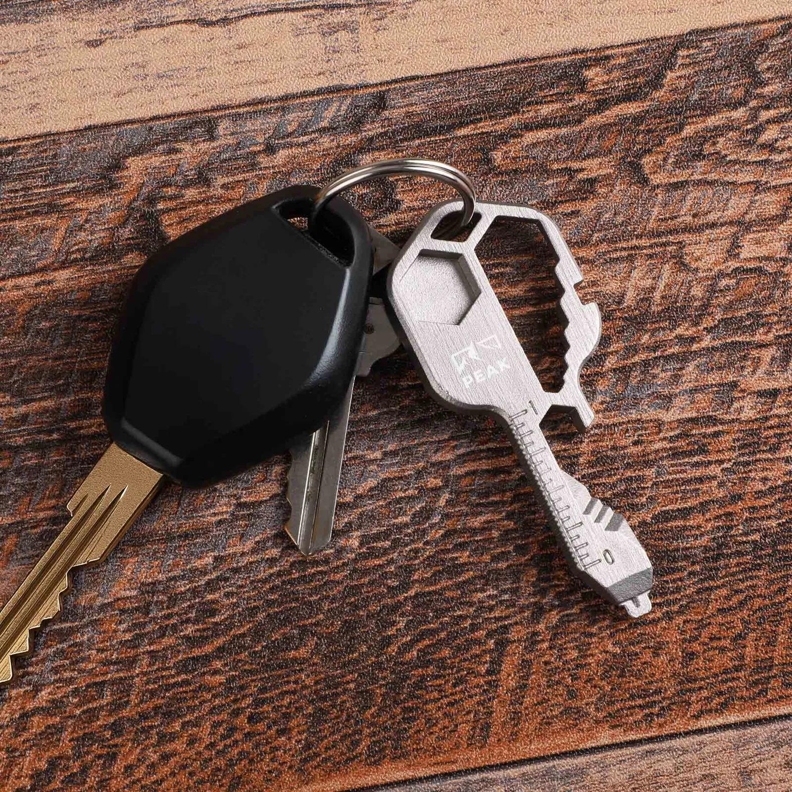 Multi-Tool Keychain 15-in-1 Zinc Key Shaped Design - product view 5