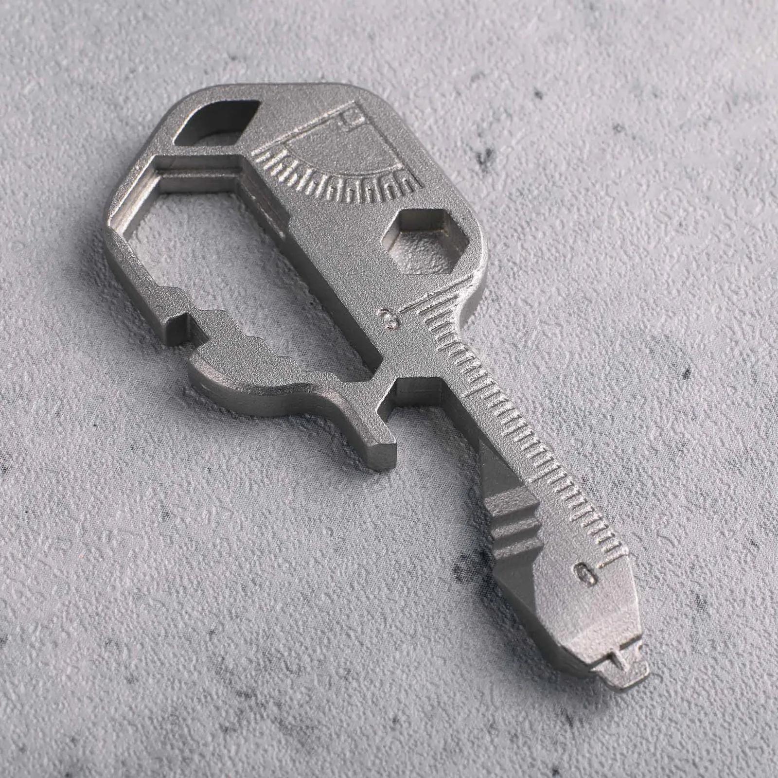 Multi-Tool Keychain 15-in-1 Zinc Key Shaped Design - product view 6