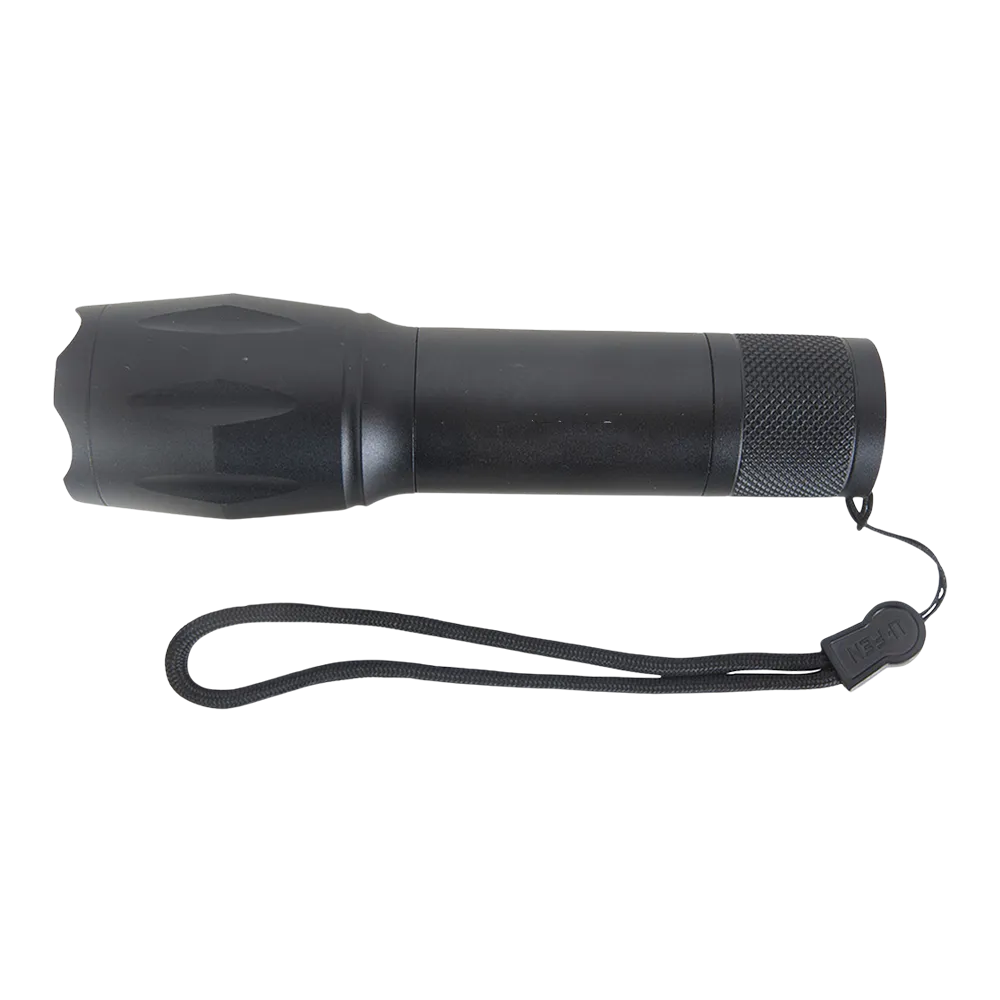 Tactical Flashlight Cree LED Zoom Aluminum - 5.2 in - blank view 4