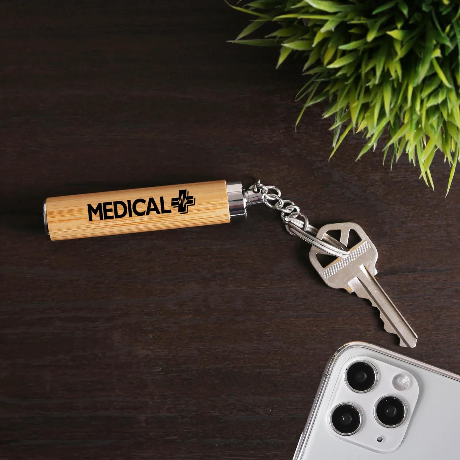 LED Light Blakely Bamboo Keyring - 3 in - product view 3