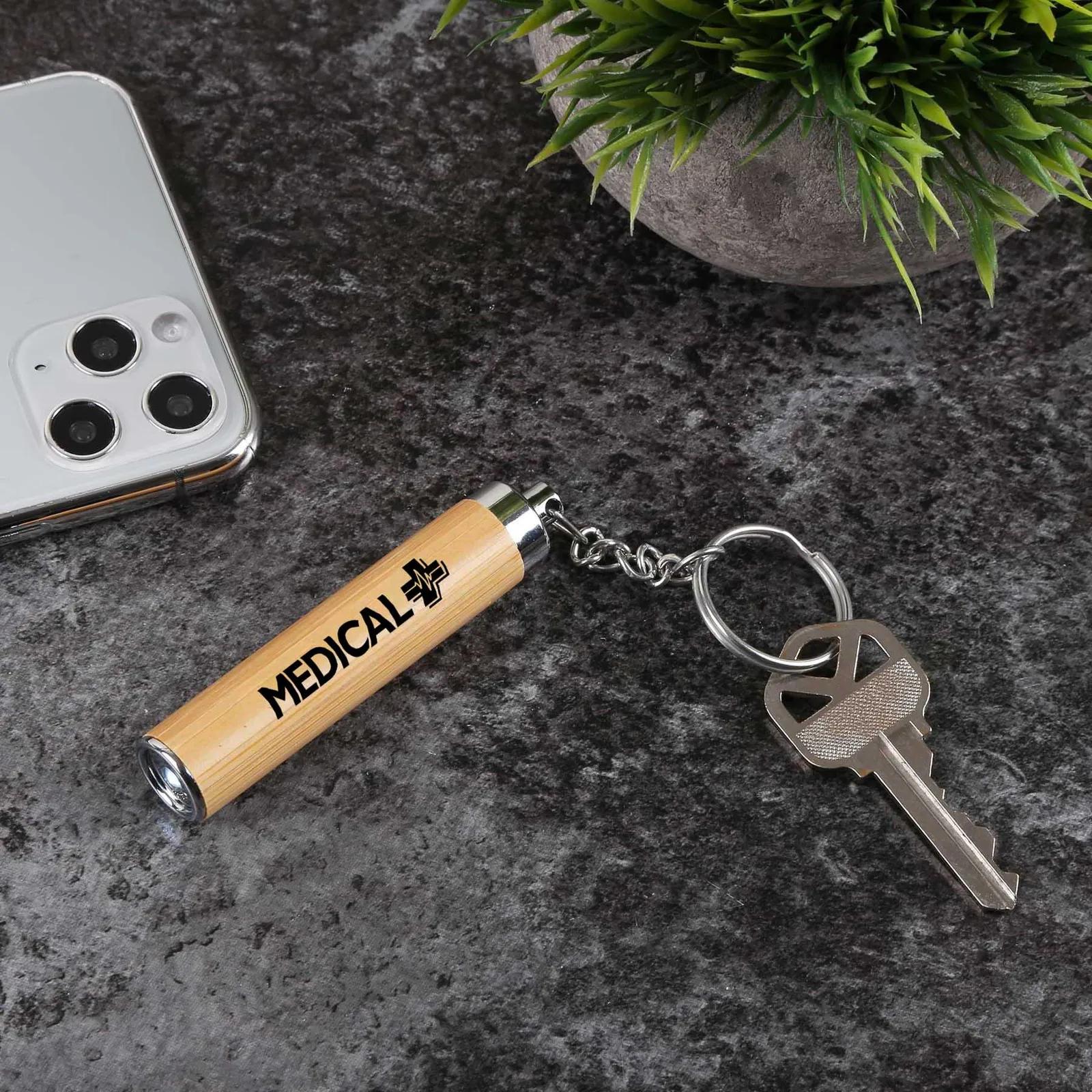 LED Light Blakely Bamboo Keyring - 3 in - product view 5