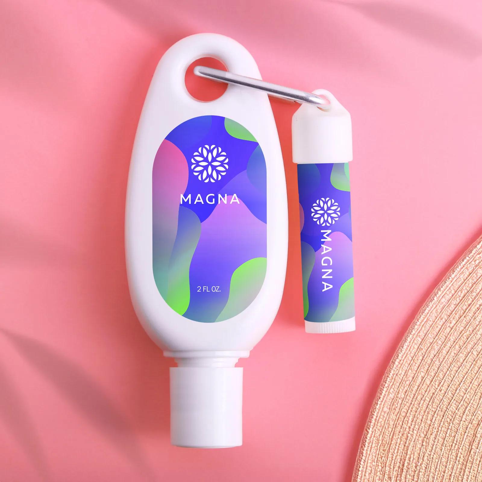 SPF30 Sunscreen SPF15 Lip Balm Carabiner Kit - 2 oz