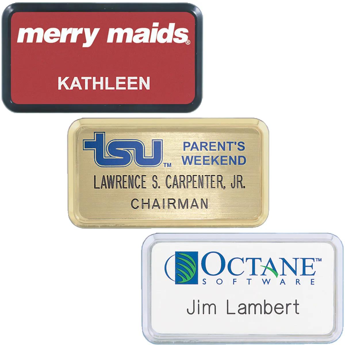 Plastic Name Badge Framed Design - 3-5/16 x 1-13/16 in