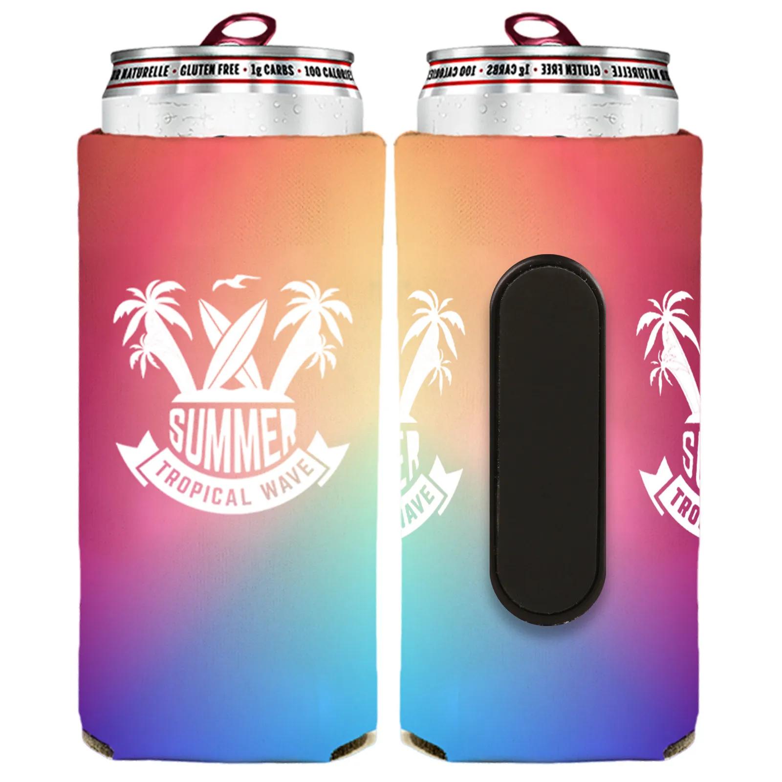 Magnetic Can Cooler Slim Foam Full Color - 12 oz - product view 2