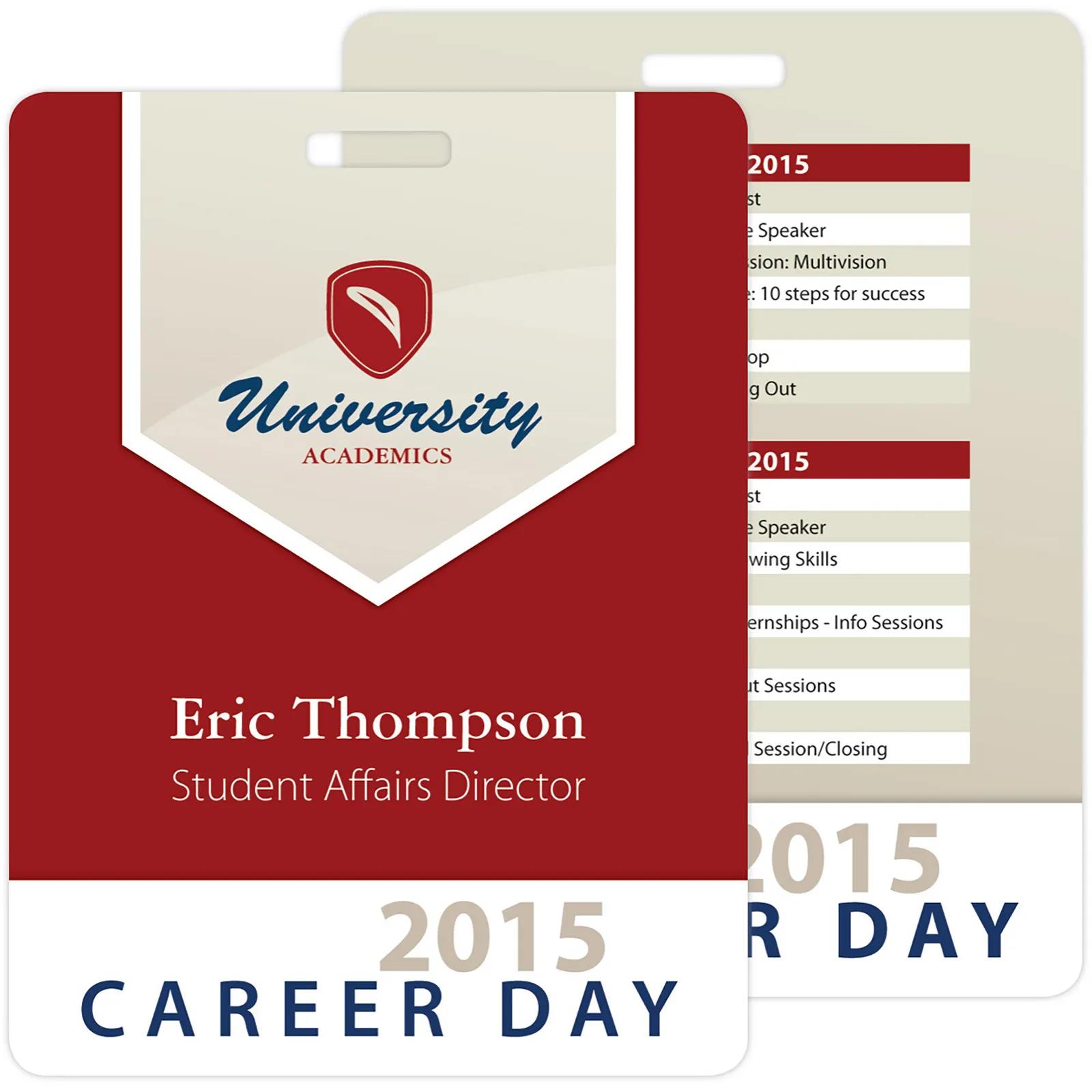 Plastic Event Name Badge Large Format - 3 x 4 in