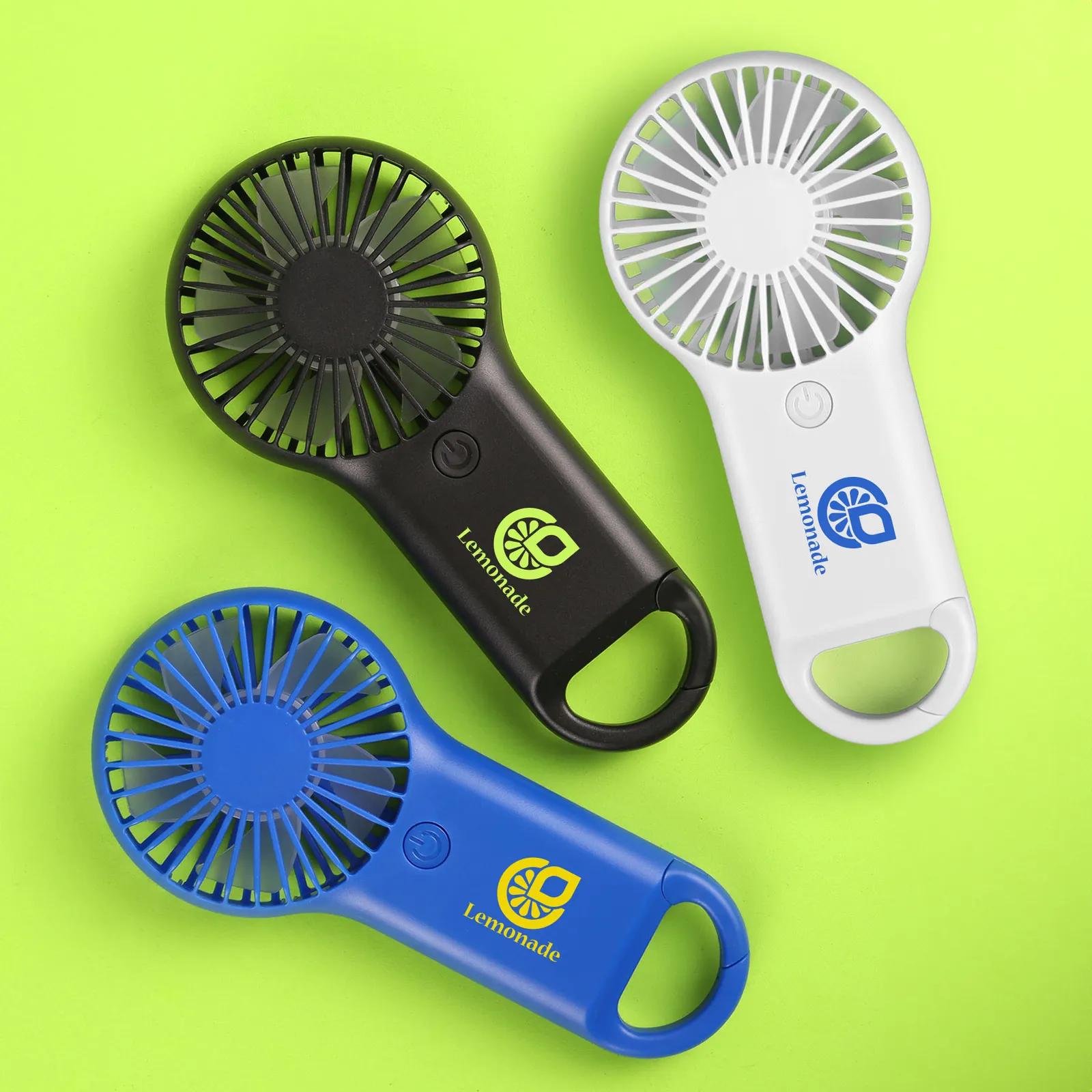 Mini Travel Fan Handheld with Carabiner - 3 x 6 in - product view 3