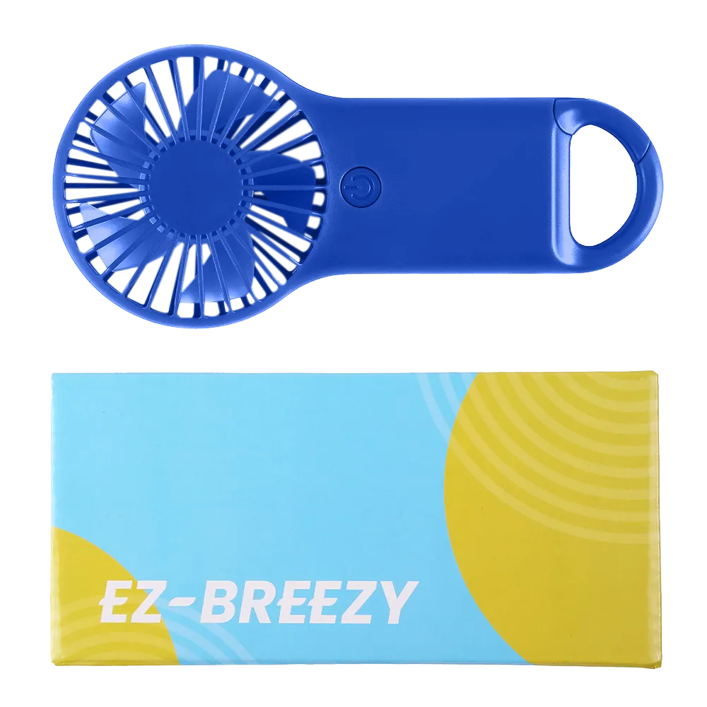 Mini Travel Fan Handheld with Carabiner - 3 x 6 in - blank view 9