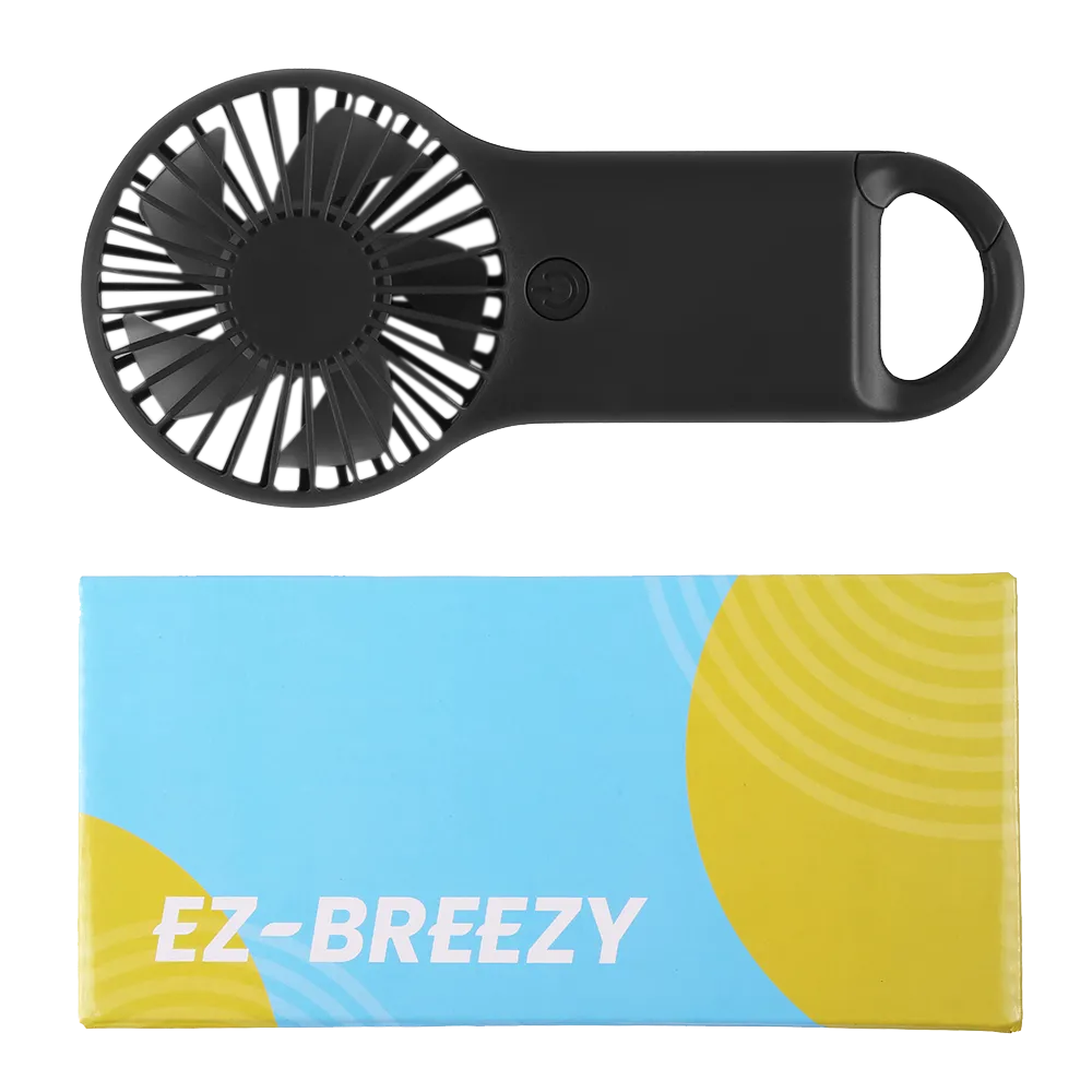 Mini Travel Fan Handheld with Carabiner - 3 x 6 in - blank view 11