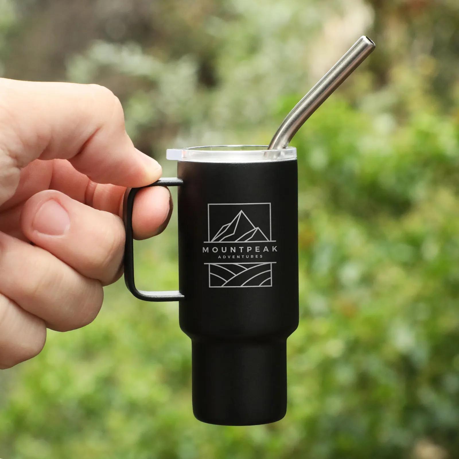 Mini Stainless Steel Tumbler with Straw - 2 oz - product view 3