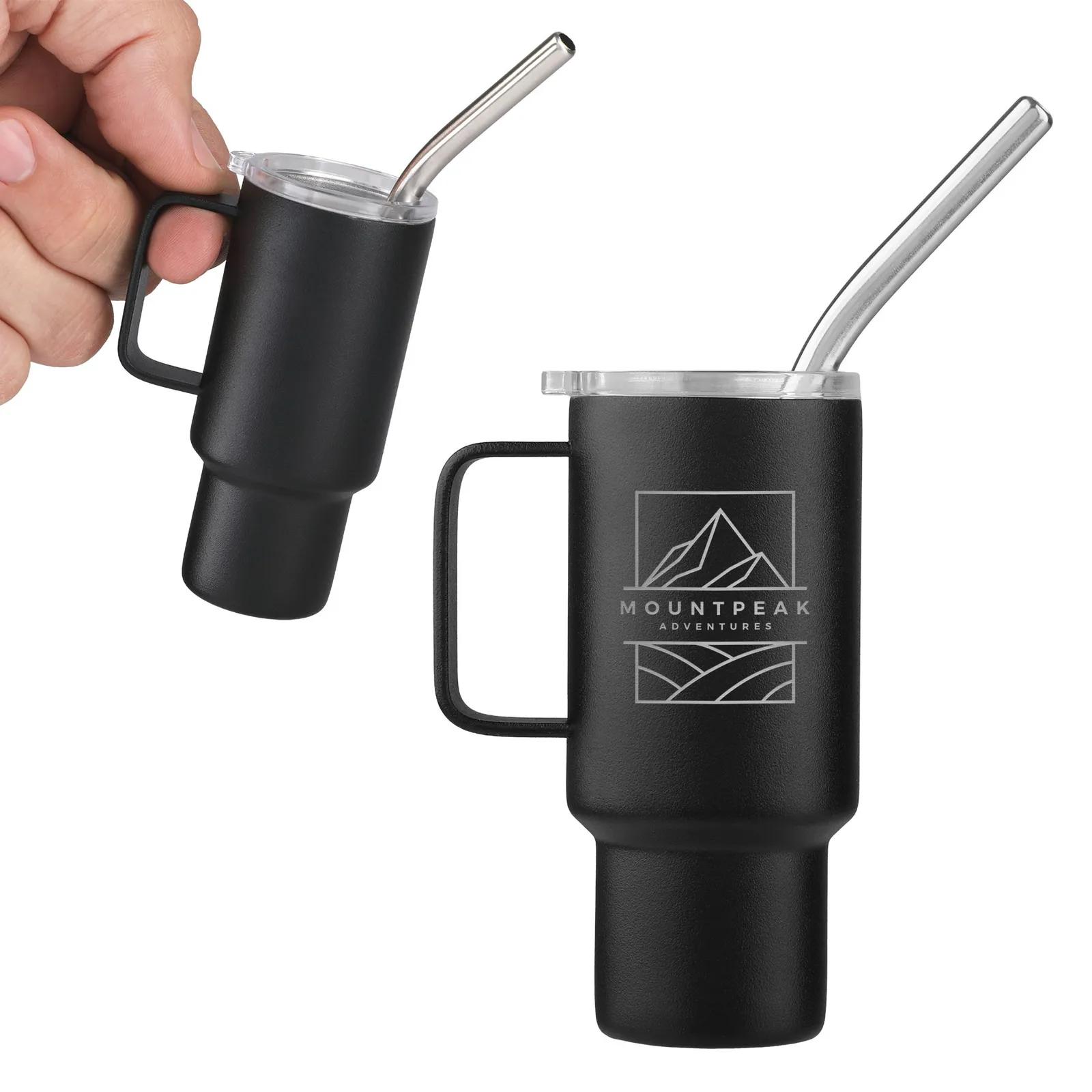 Mini Stainless Steel Tumbler with Straw - 2 oz - product view 5