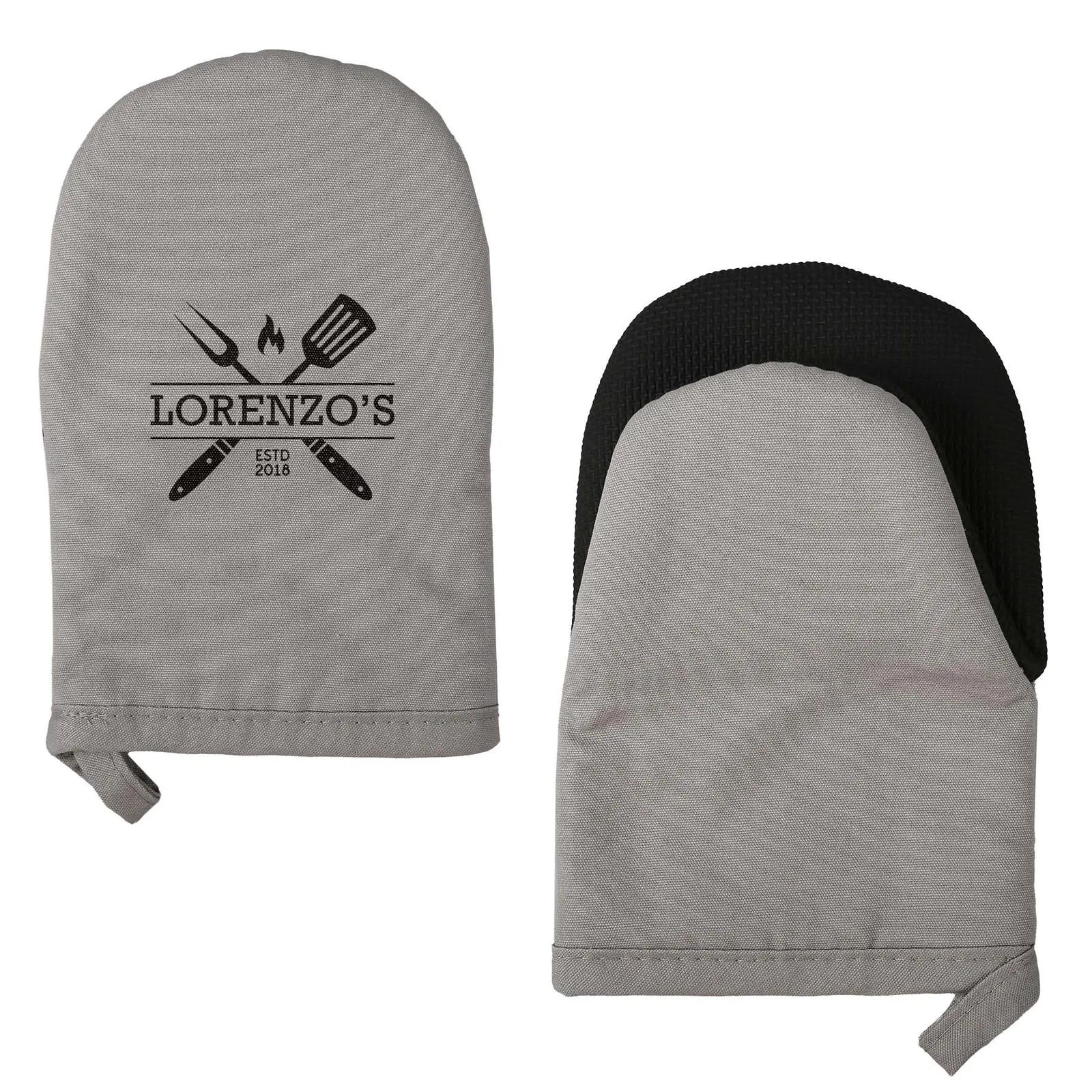 Puppet Style Cotton Oven Mitt with Neoprene Grip - 5 x 8 in - product view 4