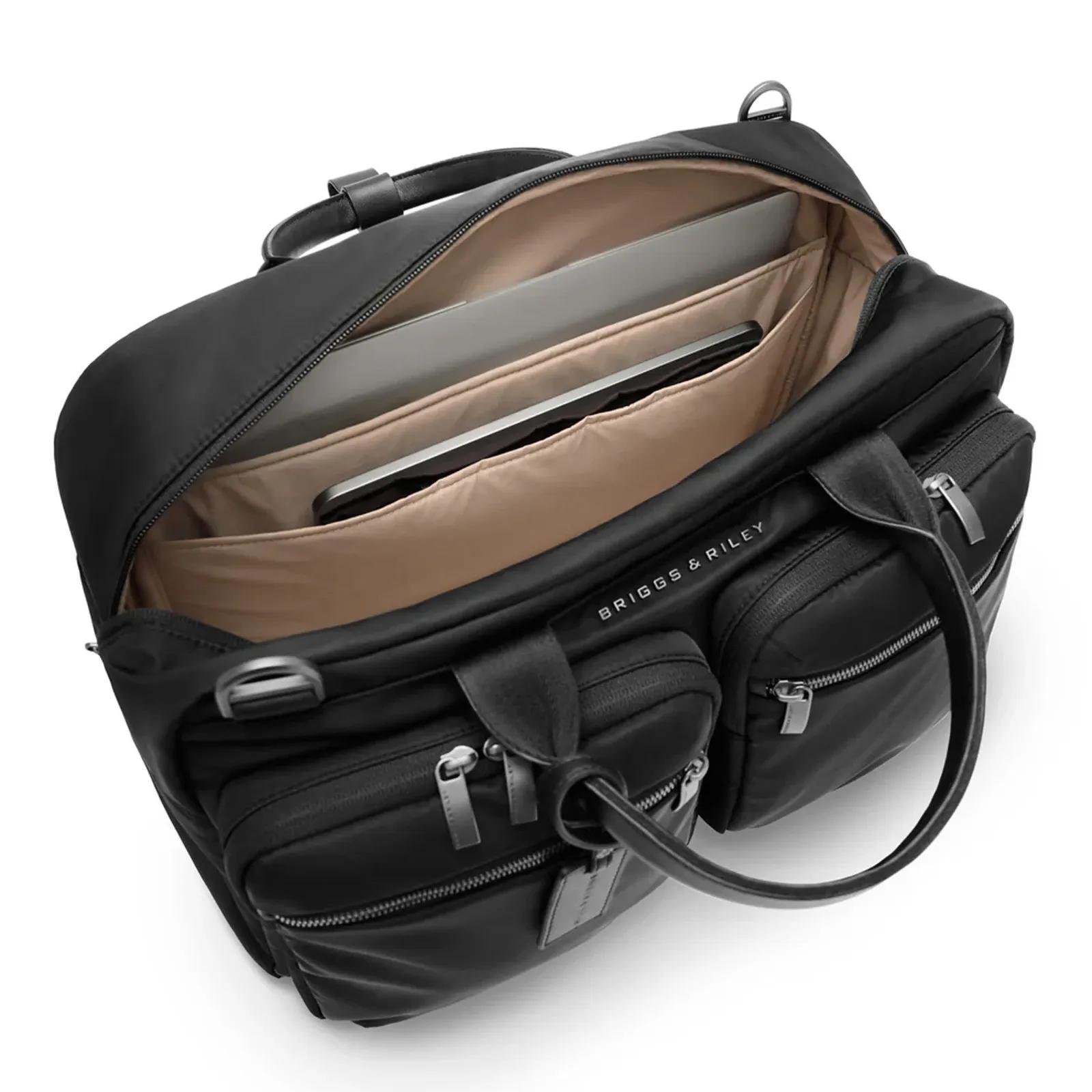 Cabin Bag Multi-Pocket Nylon Leather Accents - 16.75 x 10.5 x 8.75 in - product view 2