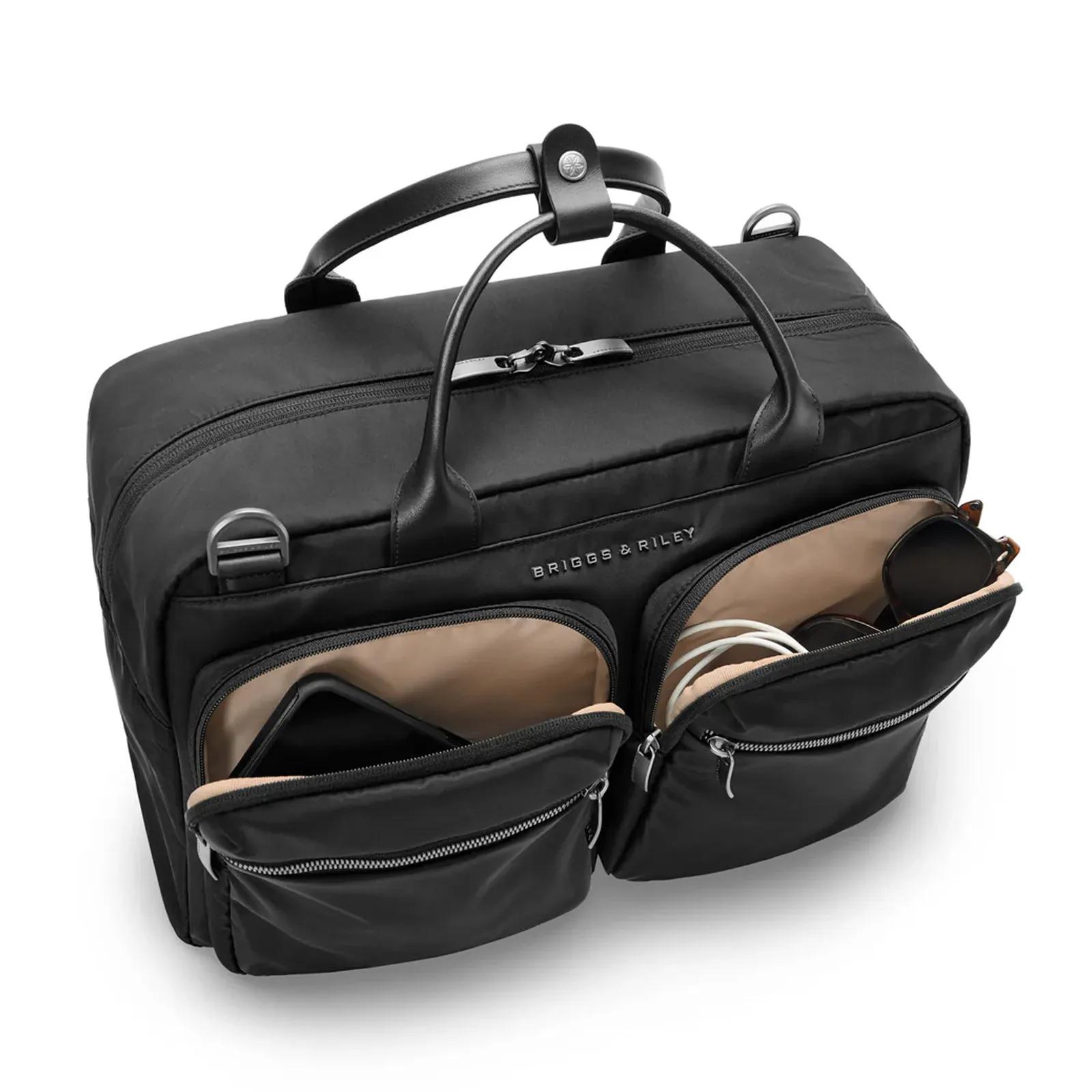 Cabin Bag Multi-Pocket Nylon Leather Accents - 16.75 x 10.5 x 8.75 in - product view 4