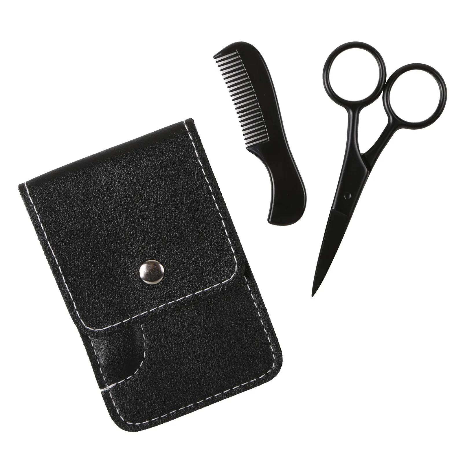 Beard Trimming Set Stainless Steel Shears Case - 2.75 x 4.13 in - blank view 3