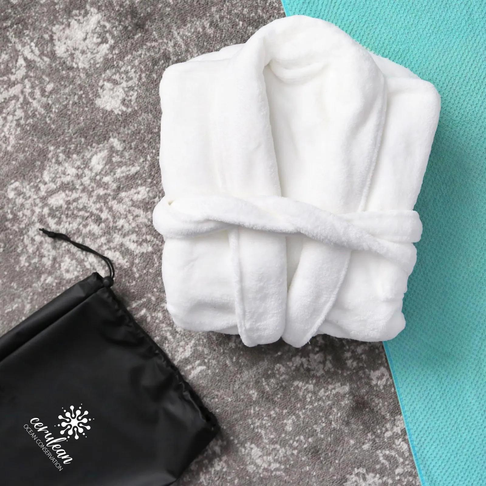 Bathrobe Coral Velvet Polyester - One Size - product view 2