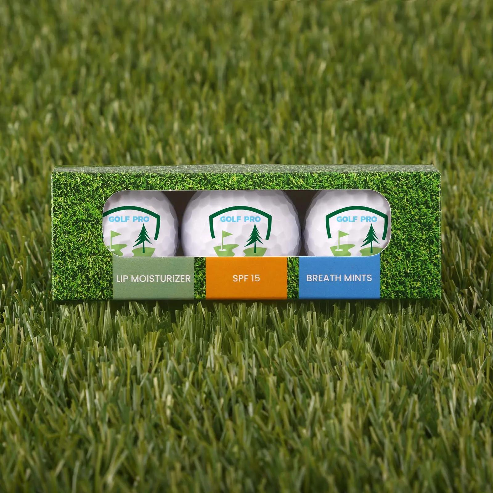 Golf Ball Set Lip Balm Mints SPF15 (3 Pack) - 4.6 x 1.5 in