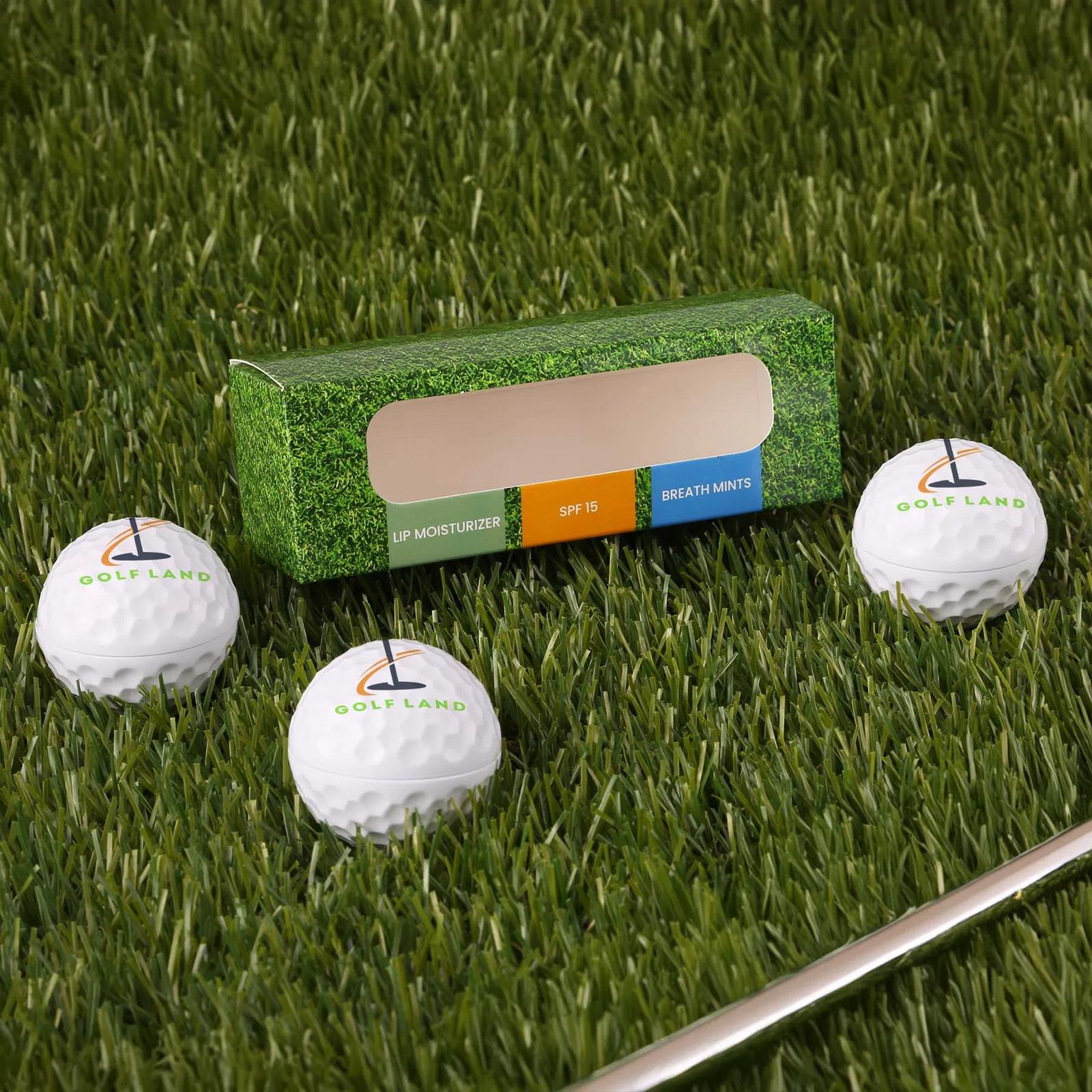 Golf Ball Set Lip Balm Mints SPF15 (3 Pack) - 4.6 x 1.5 in - product view 3