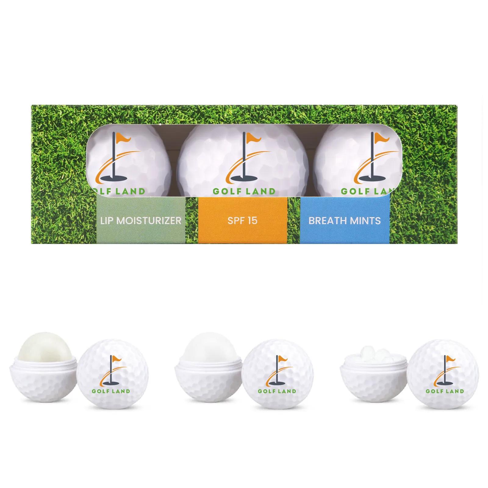 Golf Ball Set Lip Balm Mints SPF15 (3 Pack) - 4.6 x 1.5 in - product view 4