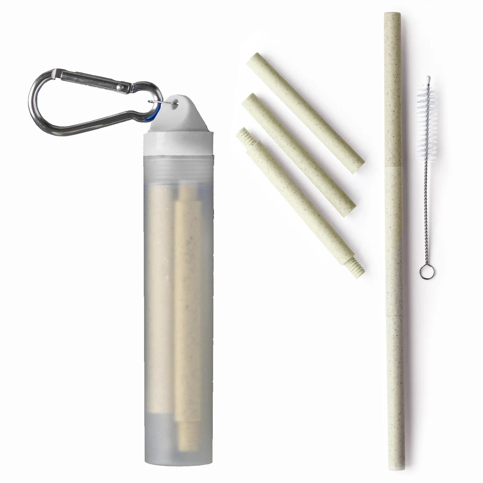 Custom Keychains Wheat Straw Collapsible Straw Set - 5 in - product view 3