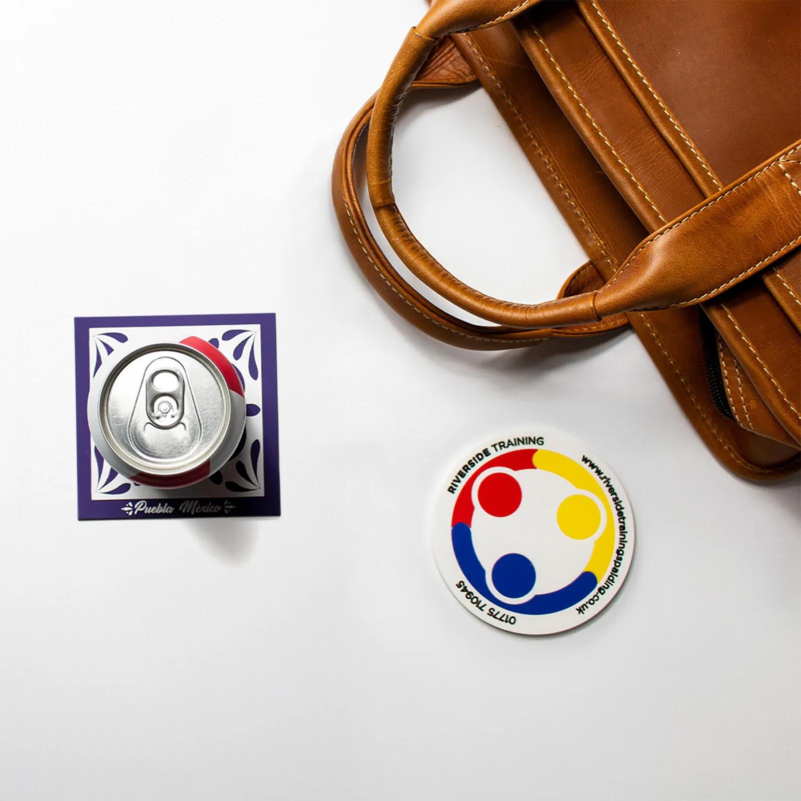 Coasters PVC Full Color Debossed Round - 3.5 in