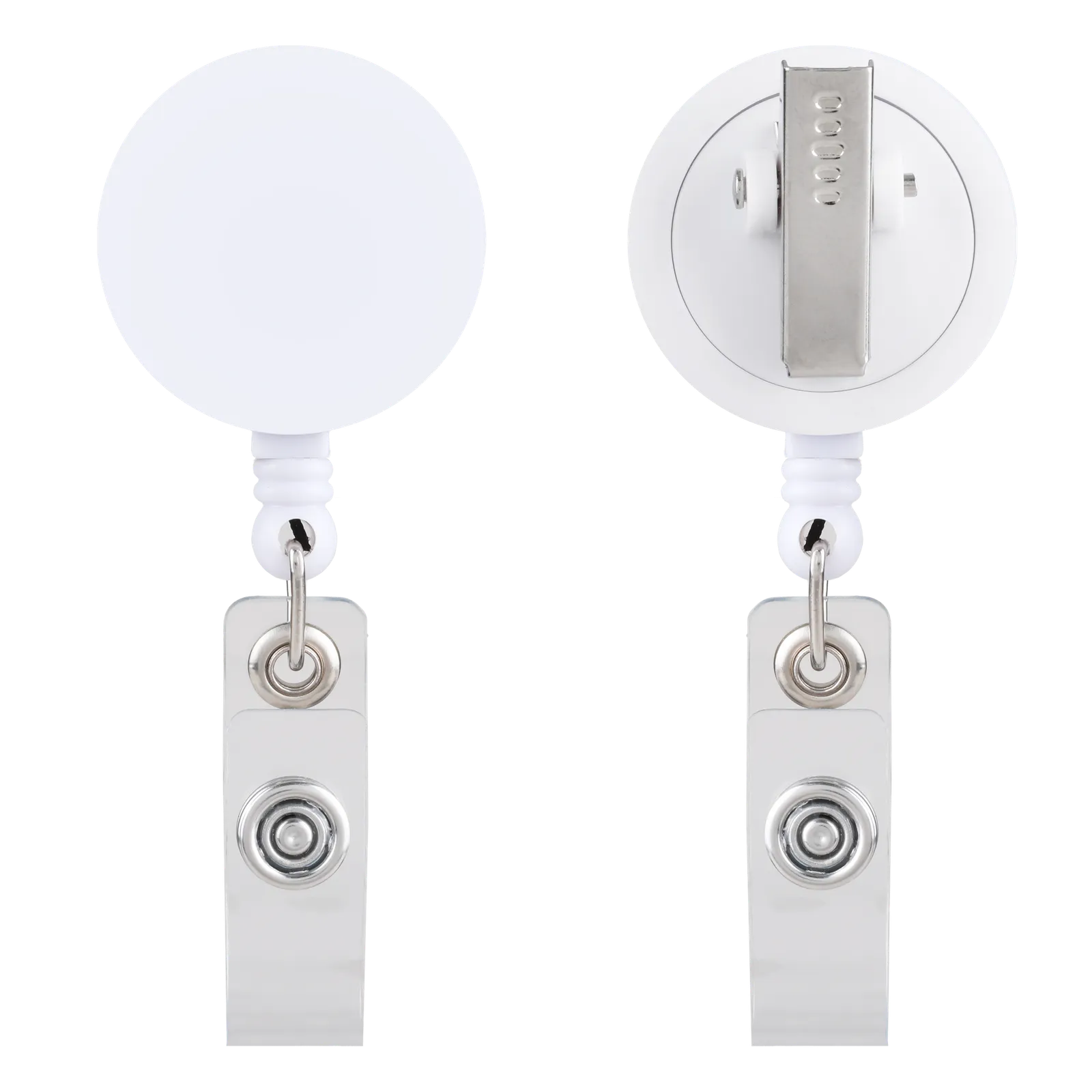 Badge Reel Round Retractable Swivel Clip - 28 in Cord - blank view 8