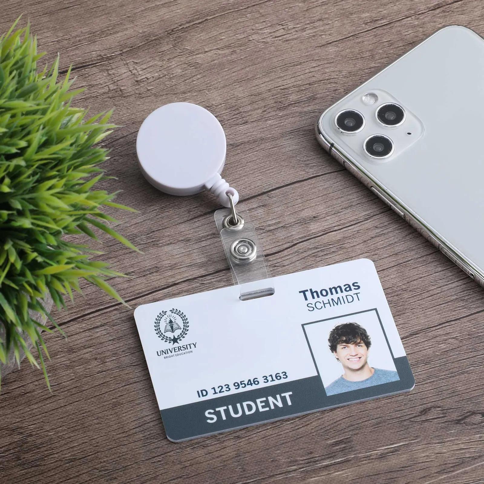 Badge Reel Round Retractable Swivel Clip - 28 in Cord - blank view 12