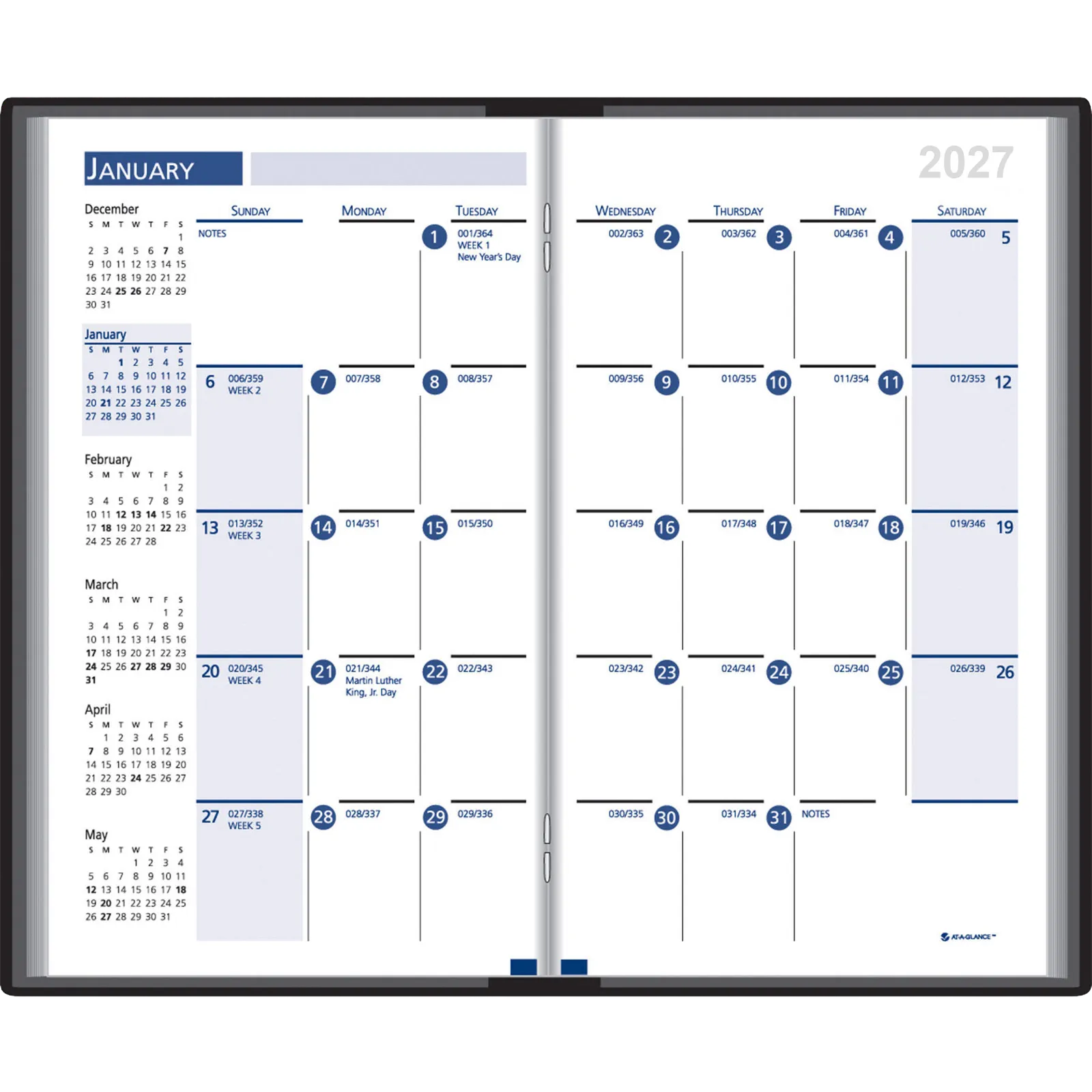 Planner Monthly Format Vinyl Jacket 14 Month - 3.5 x 6 in - product view 2