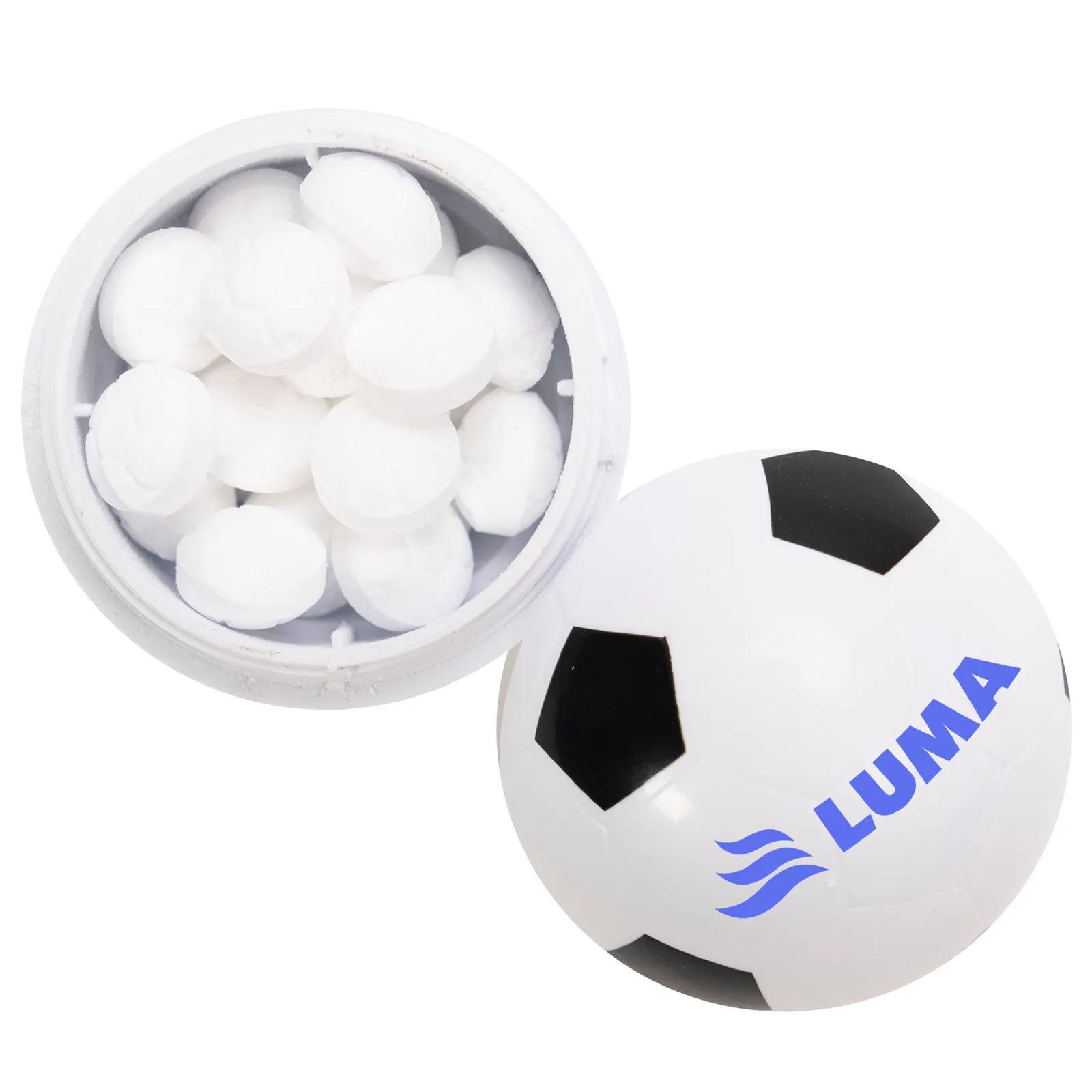 Soccer Ball Mint Container with Peppermint - 1.5 in - product view 2