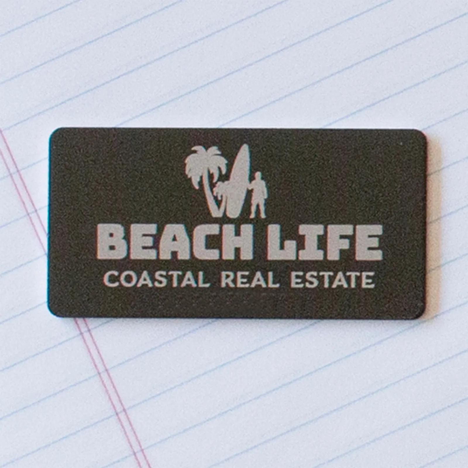 Silver City Metal Name Badge Laser Etched - 3 x 1.5 in - product view 2