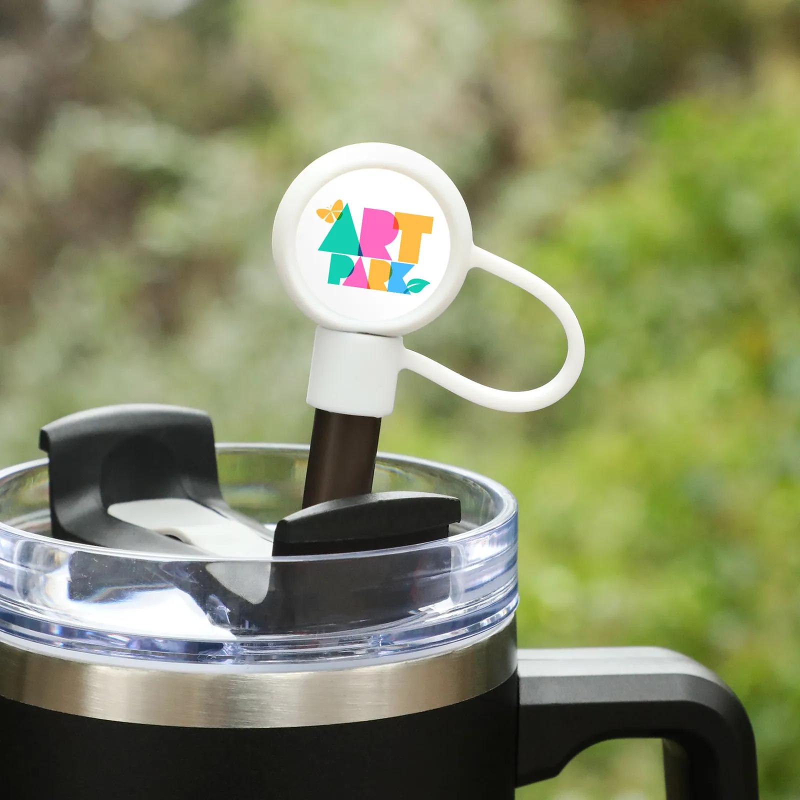 Straw Topper Circle Silicone Flexible Stretch Fit - product view 3