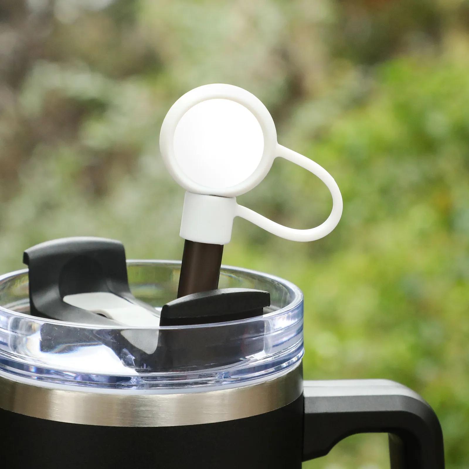 Straw Topper Circle Silicone Flexible Stretch Fit - blank view 13