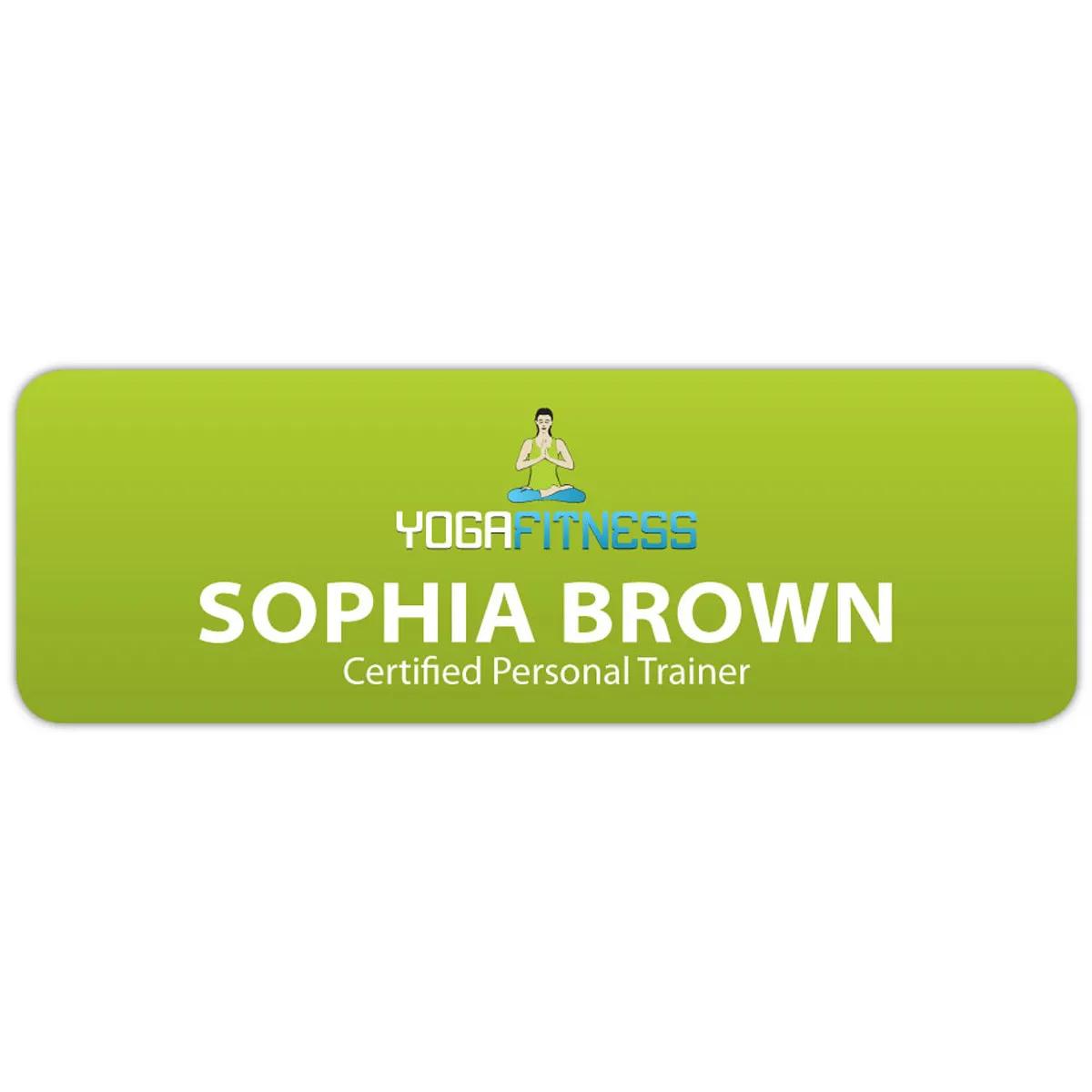 Name Badge Plastic Full Color Custom Sized - 0-3 sq in